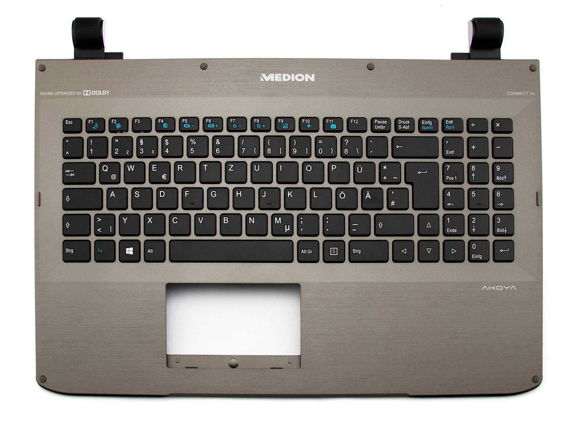 MEDION Tastatur inkl. Topcase DE (deutsch) schwarz/grau Original für Medion Akoya S6212T Serie