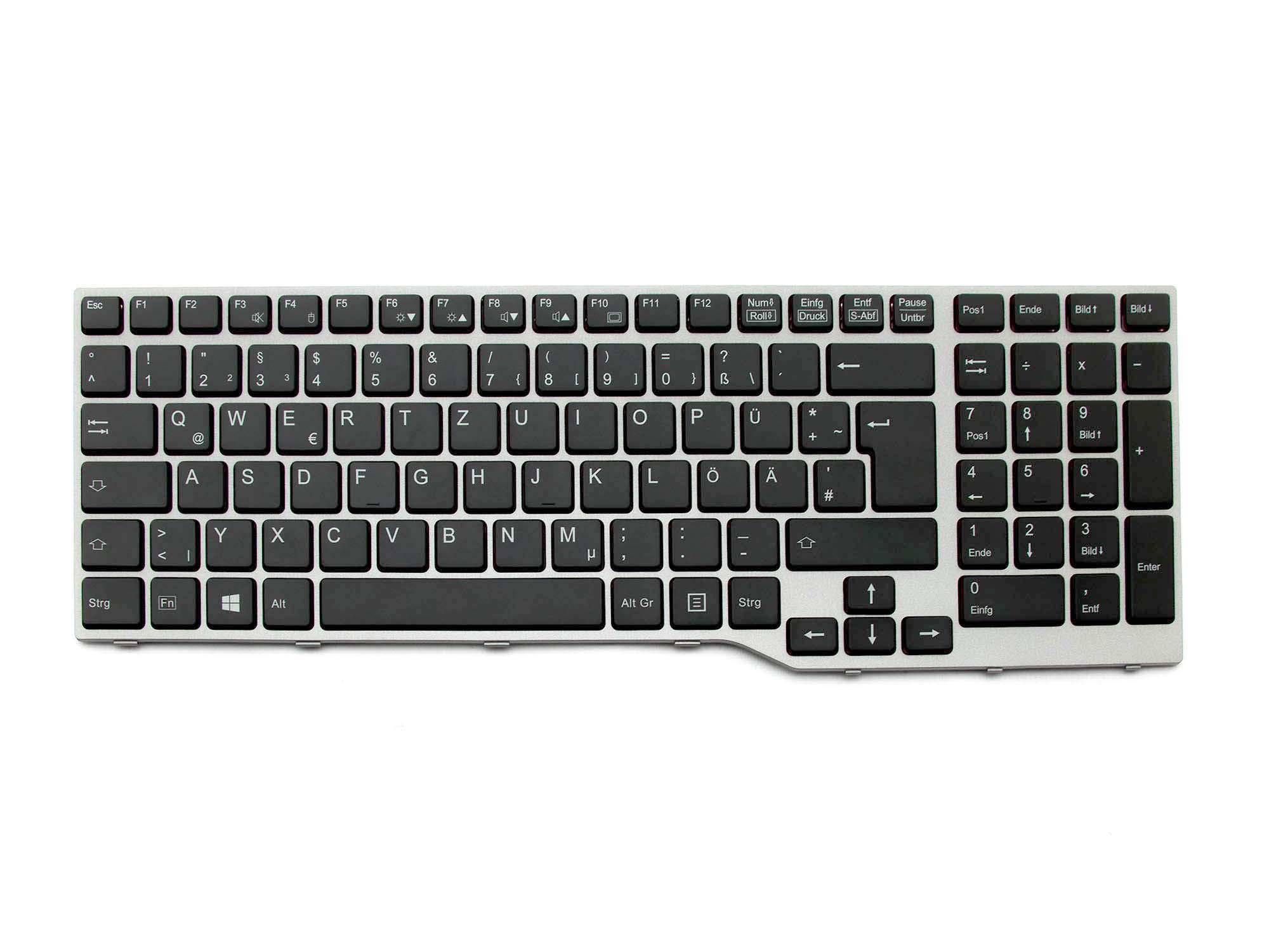 FUJITSU Tastatur DE (deutsch) schwarz/grau Original für Fujitsu LifeBook E753 Serie