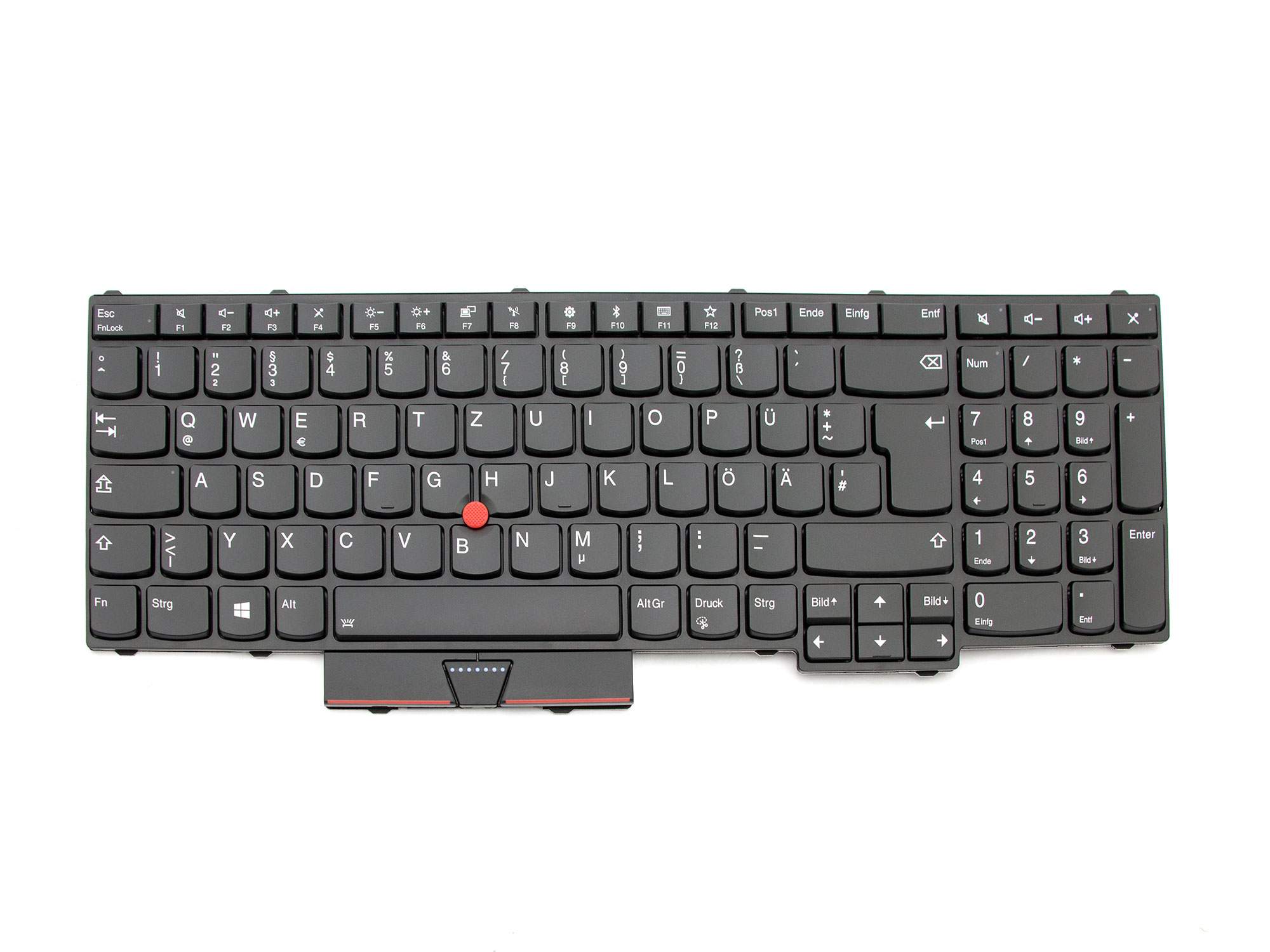 LENOVO Tastatur DE (deutsch) schwarz/schwarz matt mit Backlight und Mouse-Stick Original für Lenovo