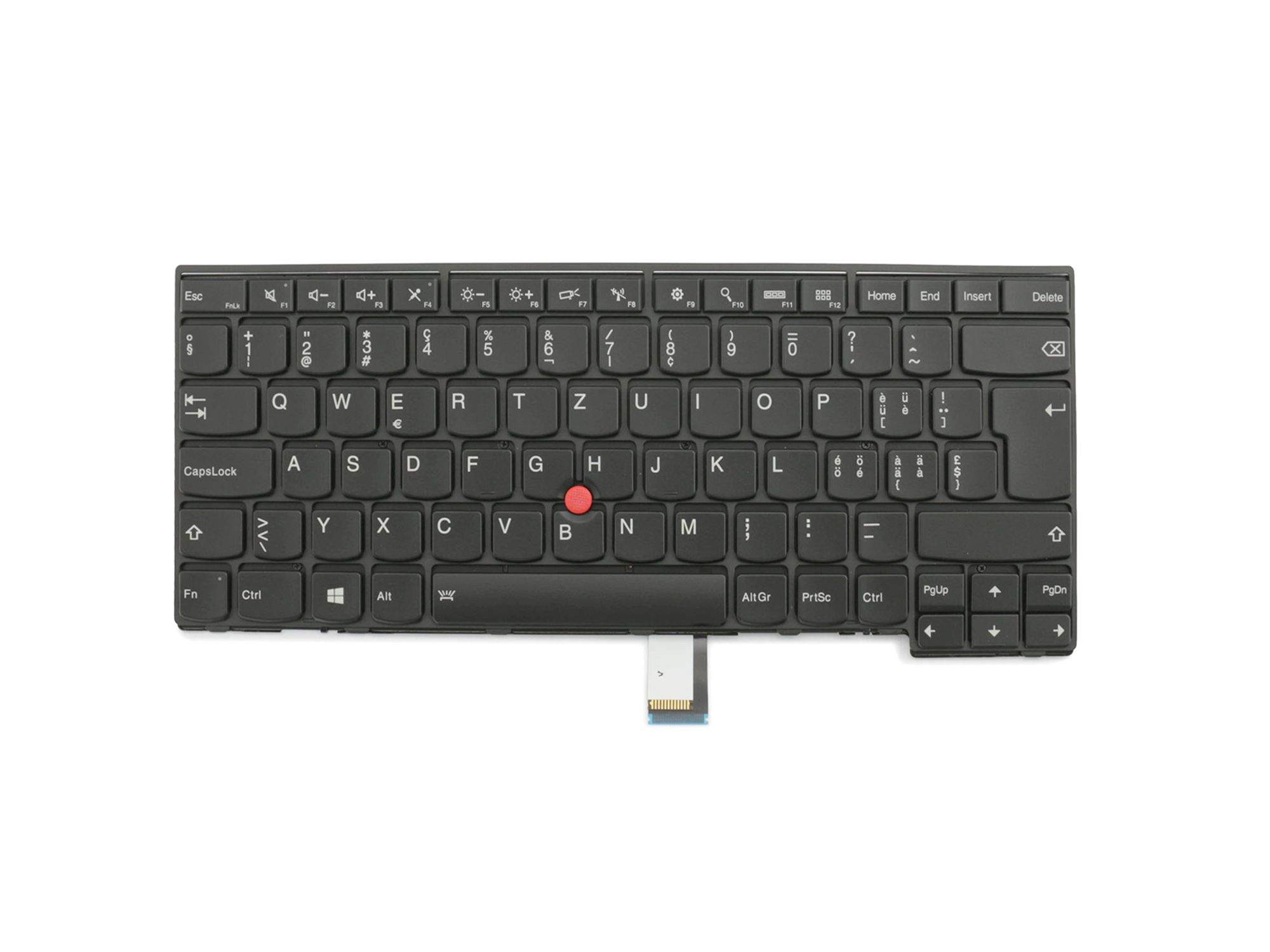 LENOVO Tastatur CH (schweiz) schwarz/schwarz matt mit Backlight und Mouse-Stick Original für Lenovo