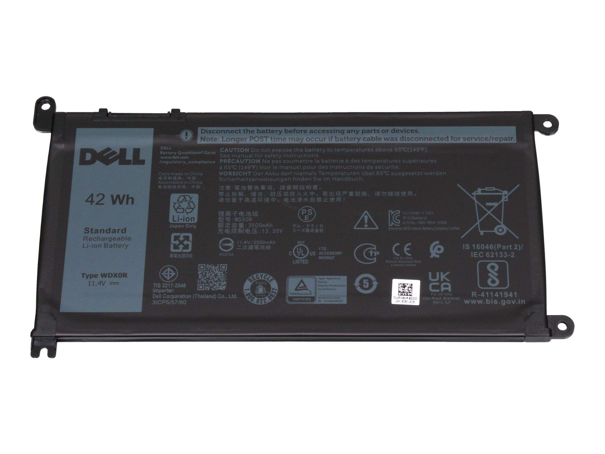 DELL Akku 42Wh Original für Dell Inspiron 13 (5368) Serie