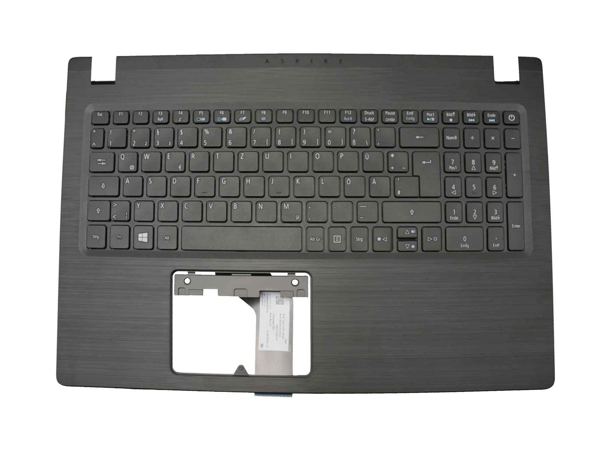 ACER Tastatur inkl. Topcase DE (deutsch) schwarz/schwarz Original für Acer Aspire 3 (A315-31) Serie