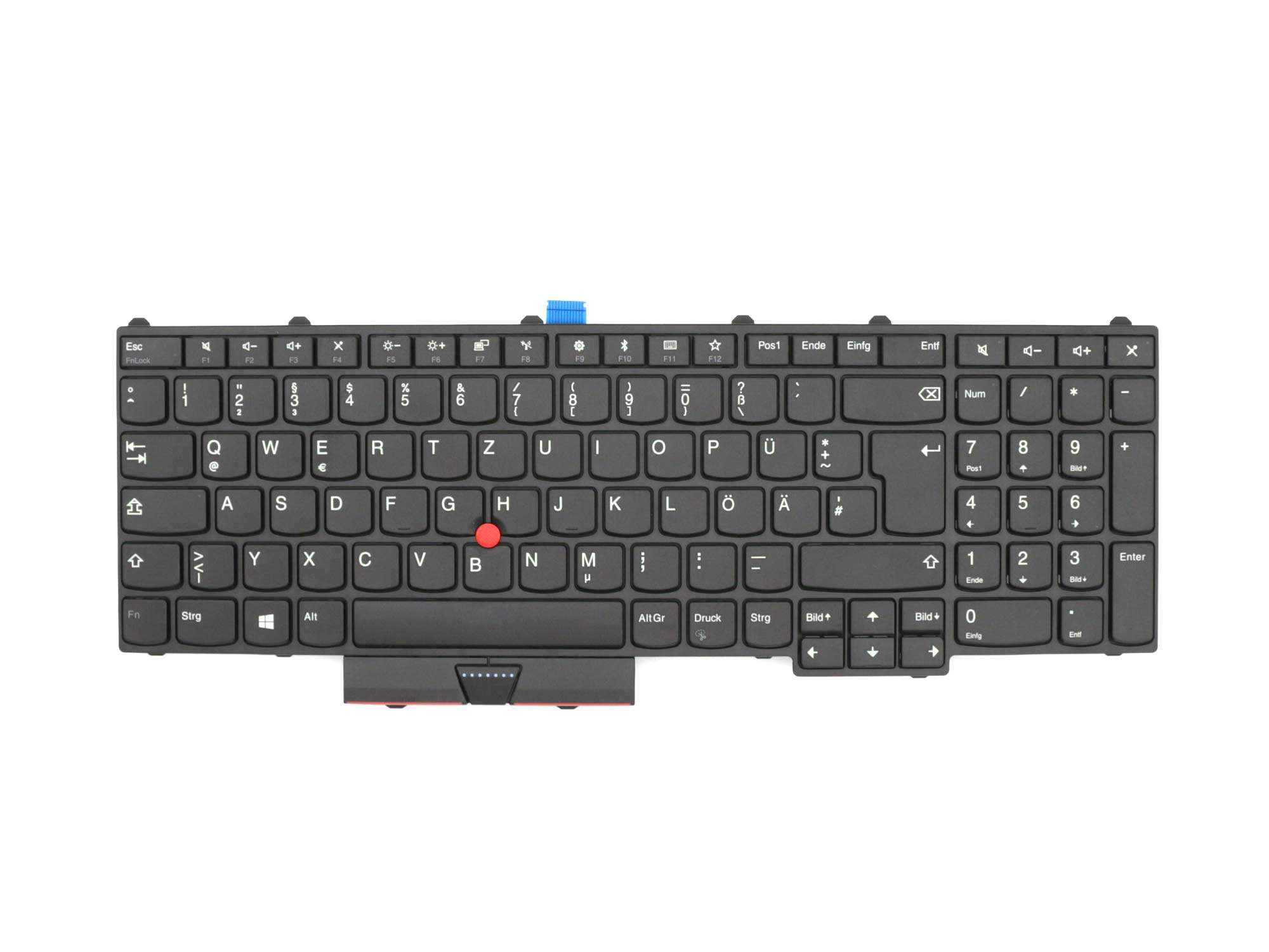 LENOVO Tastatur DE (deutsch) schwarz/schwarz matt mit Mouse-Stick Original für Lenovo ThinkPad P51 (