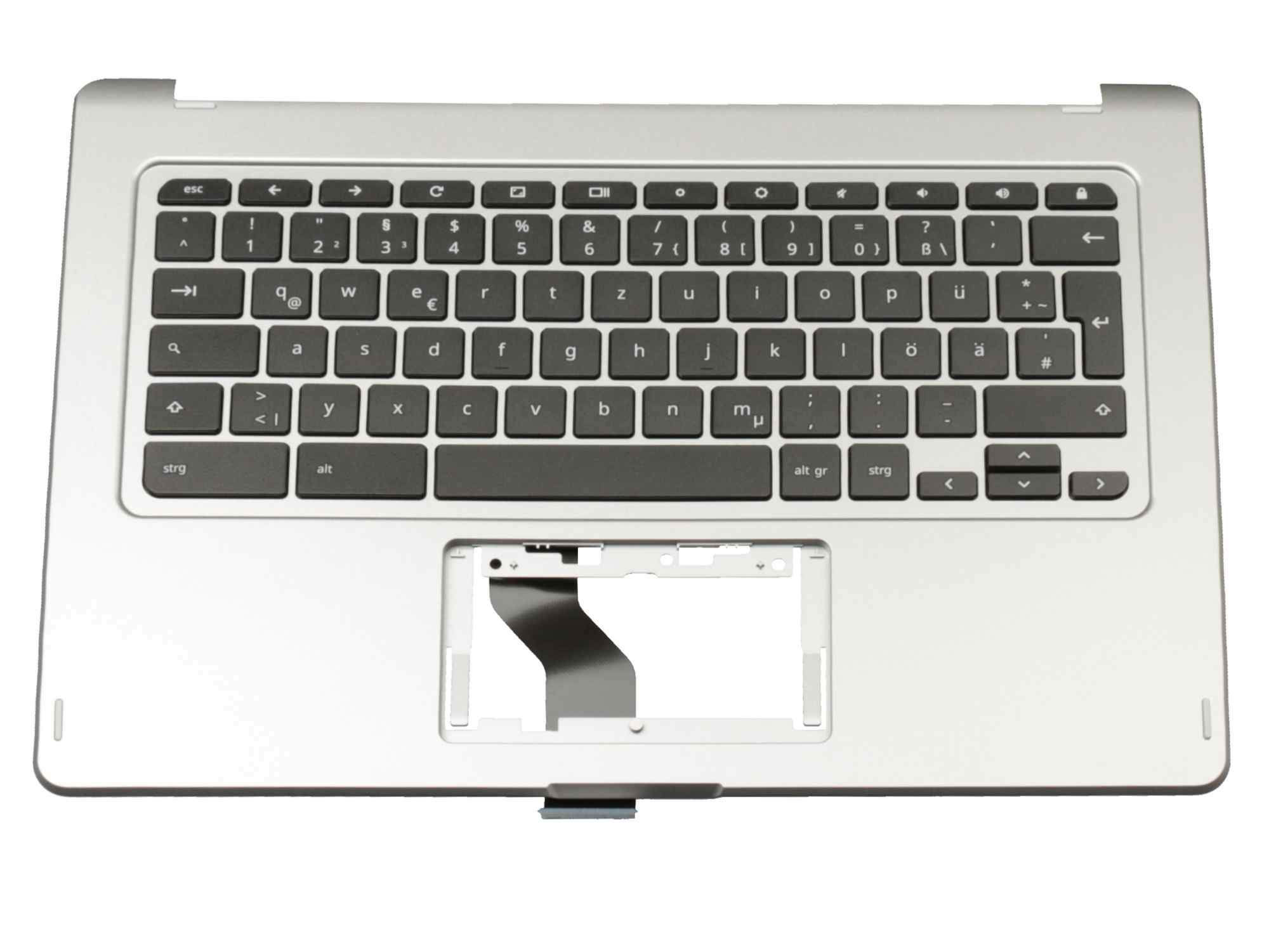 ACER Tastatur inkl. Topcase DE (deutsch) schwarz/silber Original für Acer Chromebook R13 (CB5-312T)