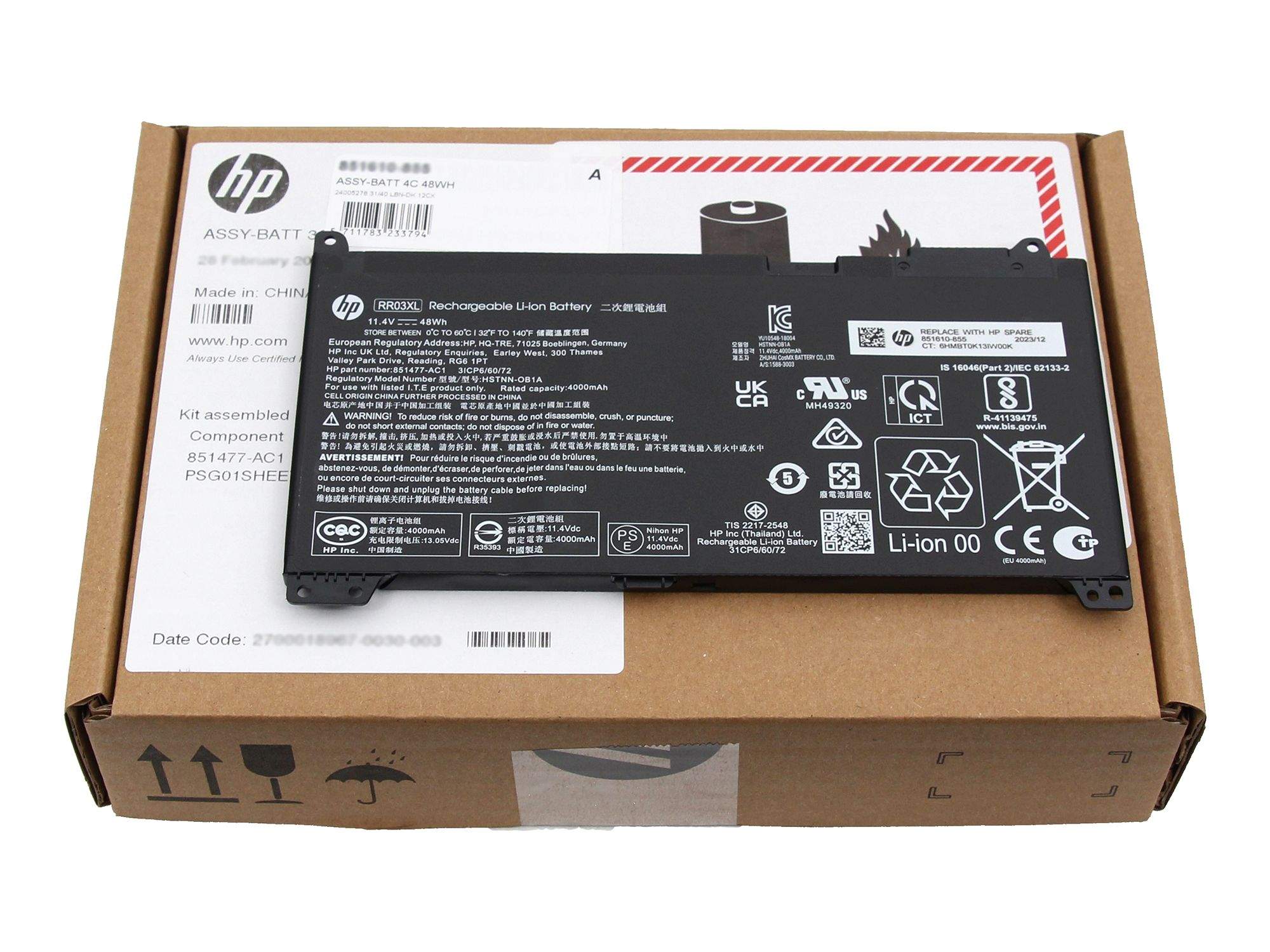 HP RR03048XL-PR Akku 48Wh - Original