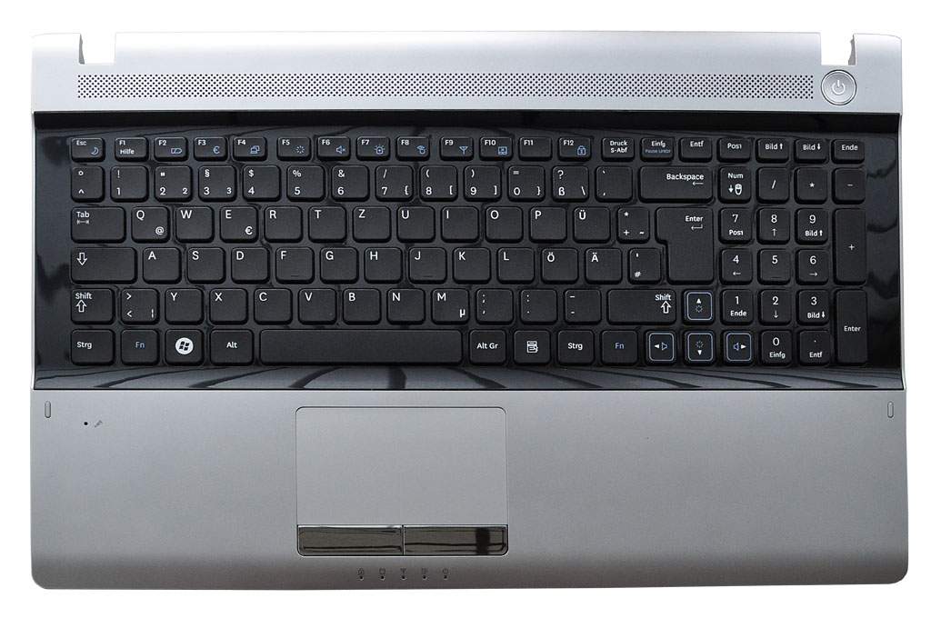 SAMSUNG Tastatur inkl. Topcase DE (deutsch) schwarz/silber Original für Samsung RV511 Serie