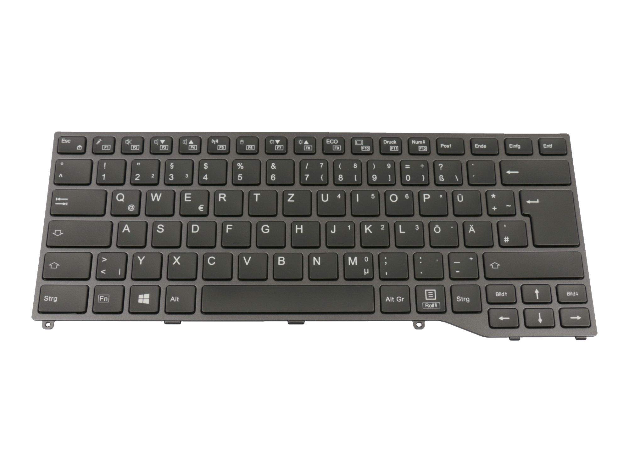 FUJITSU Tastatur DE (deutsch) schwarz/schwarz matt Original für Fujitsu Lifebook U747 Serie