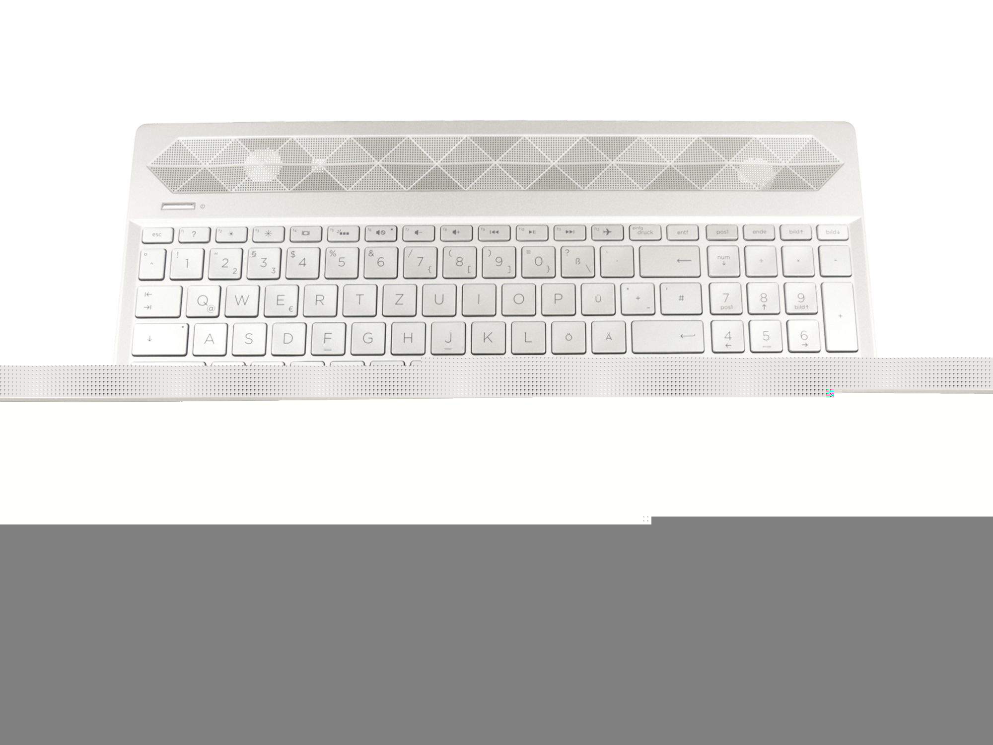 HP EBG7B015010-1 Tastatur inkl. Topcase DE (deutsch) silber/silber mit Backlight (UMA-Grafik) Origin