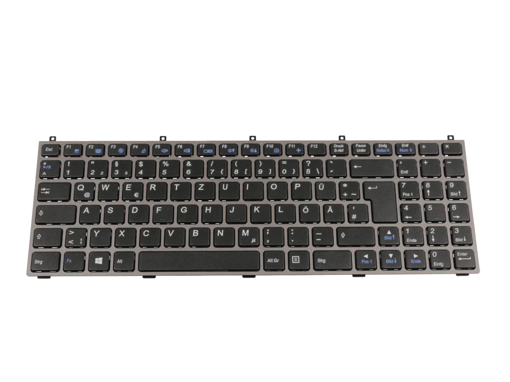 CLEVO Tastatur CH (schweiz) schwarz/grau Original für Clevo W870CU