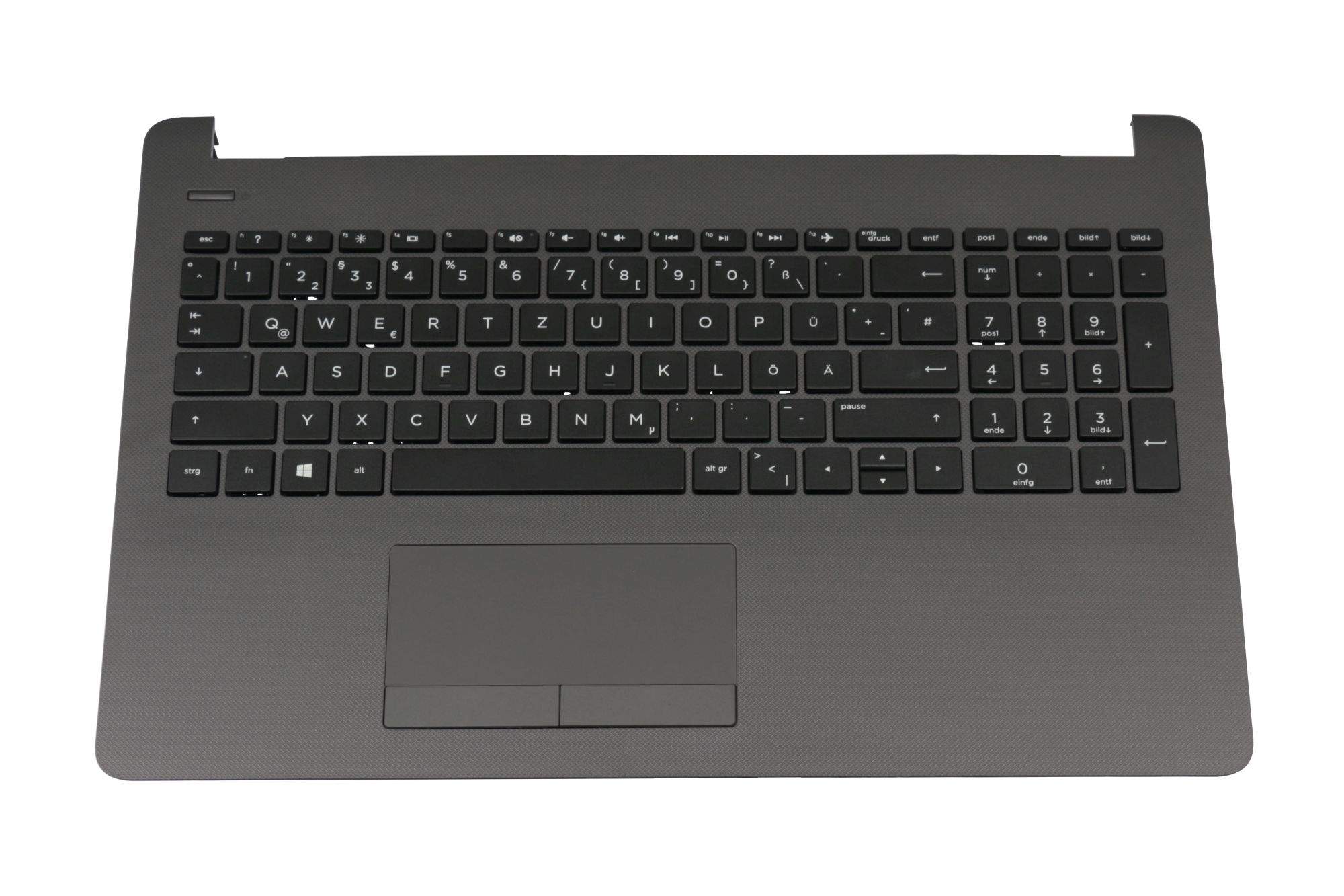 HP Tastatur inkl. Topcase DE (deutsch) schwarz/grau Original für HP 255 G6 Serie