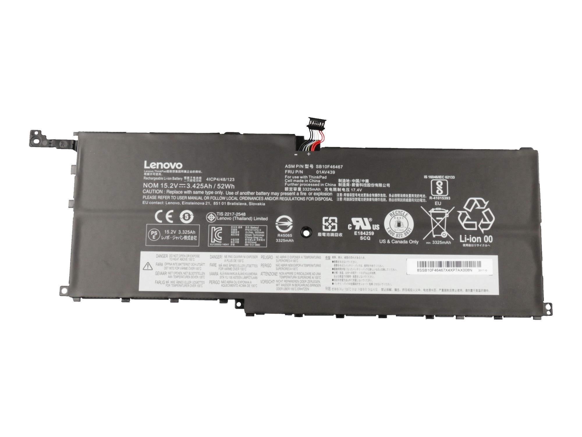 LENOVO 00HW029 Akku 52Wh - Original