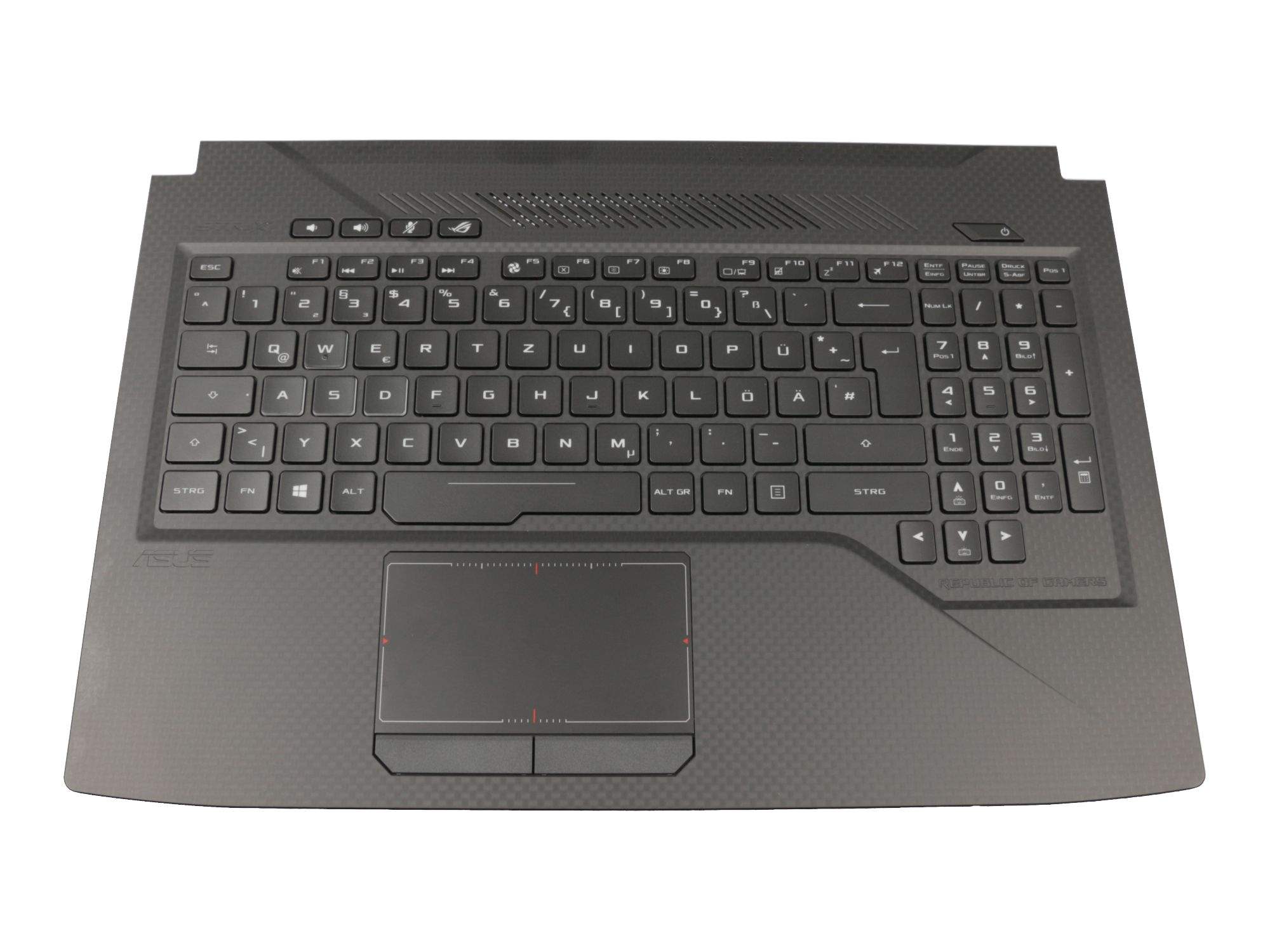 ASUS Tastatur inkl. Topcase DE (deutsch) schwarz/schwarz mit Backlight Original für Asus ROG Strix G