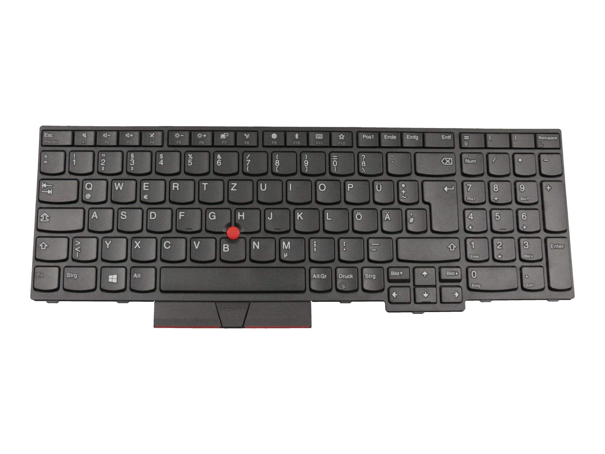 LENOVO Tastatur DE (deutsch) schwarz/schwarz mit Mouse-Stick ohne Backlight Original für Lenovo Thin