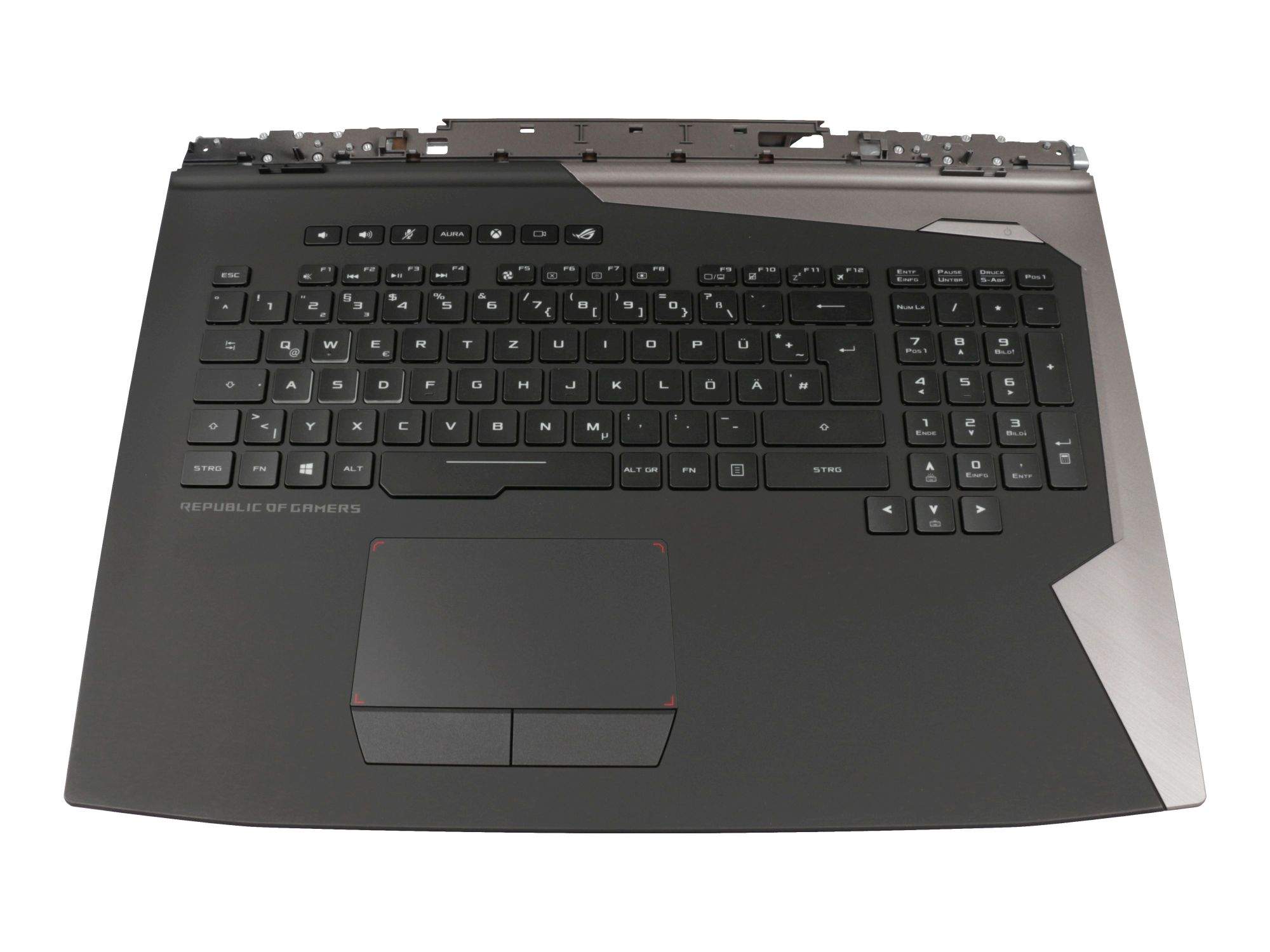 ASUS 90NR0EU1-R31GE0 Tastatur inkl. Topcase DE (deutsch) schwarz/schwarz mit Backlight - mit Lautspr