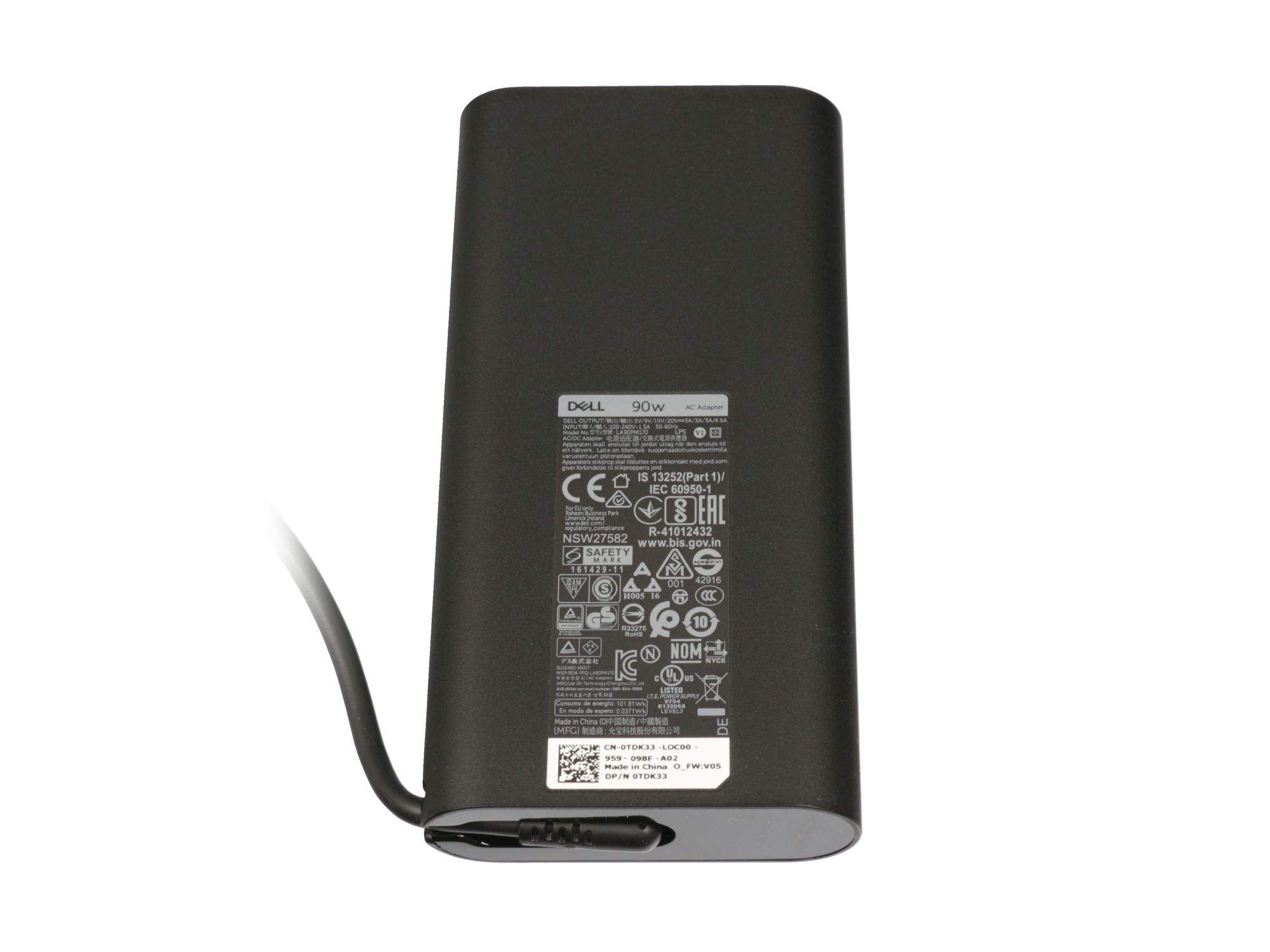 DELL LA90PM170 USB-C Netzteil 90 Watt abgerundete Bauform