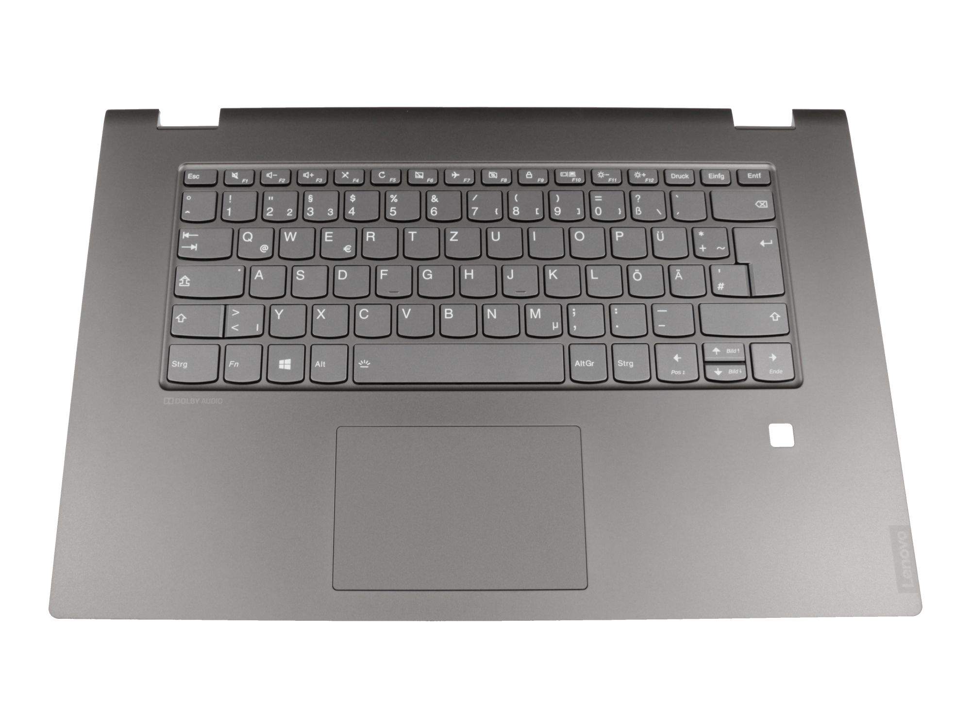 LENOVO Tastatur inkl. Topcase DE (deutsch) grau/grau mit Backlight Original für Lenovo IdeaPad FLEX-