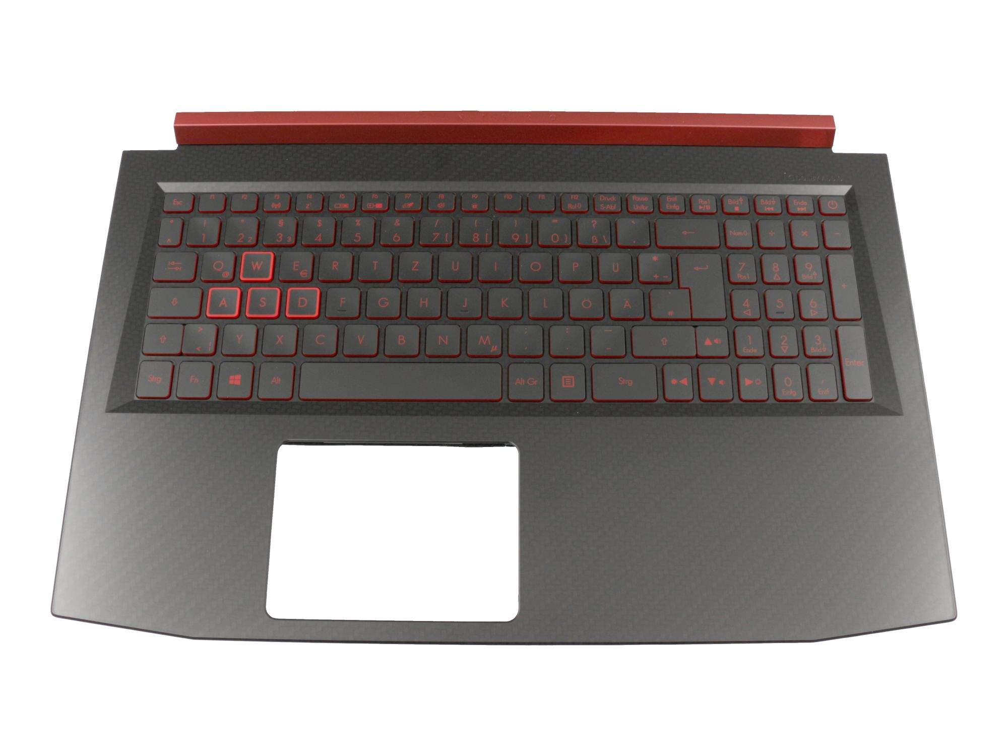 ACER AP290000401 Tastatur inkl. Topcase DE (deutsch) schwarz/rot/schwarz mit Backlight Original