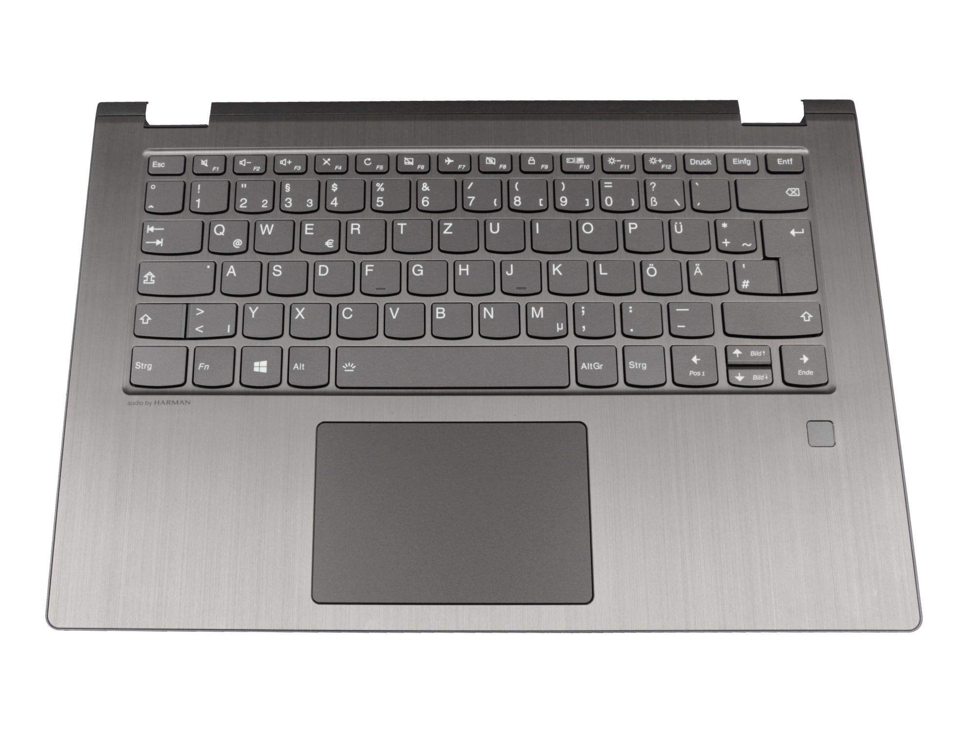 LENOVO Tastatur inkl. Topcase DE (deutsch) grau/grau mit Backlight Original für Lenovo Flex 6-14IKB