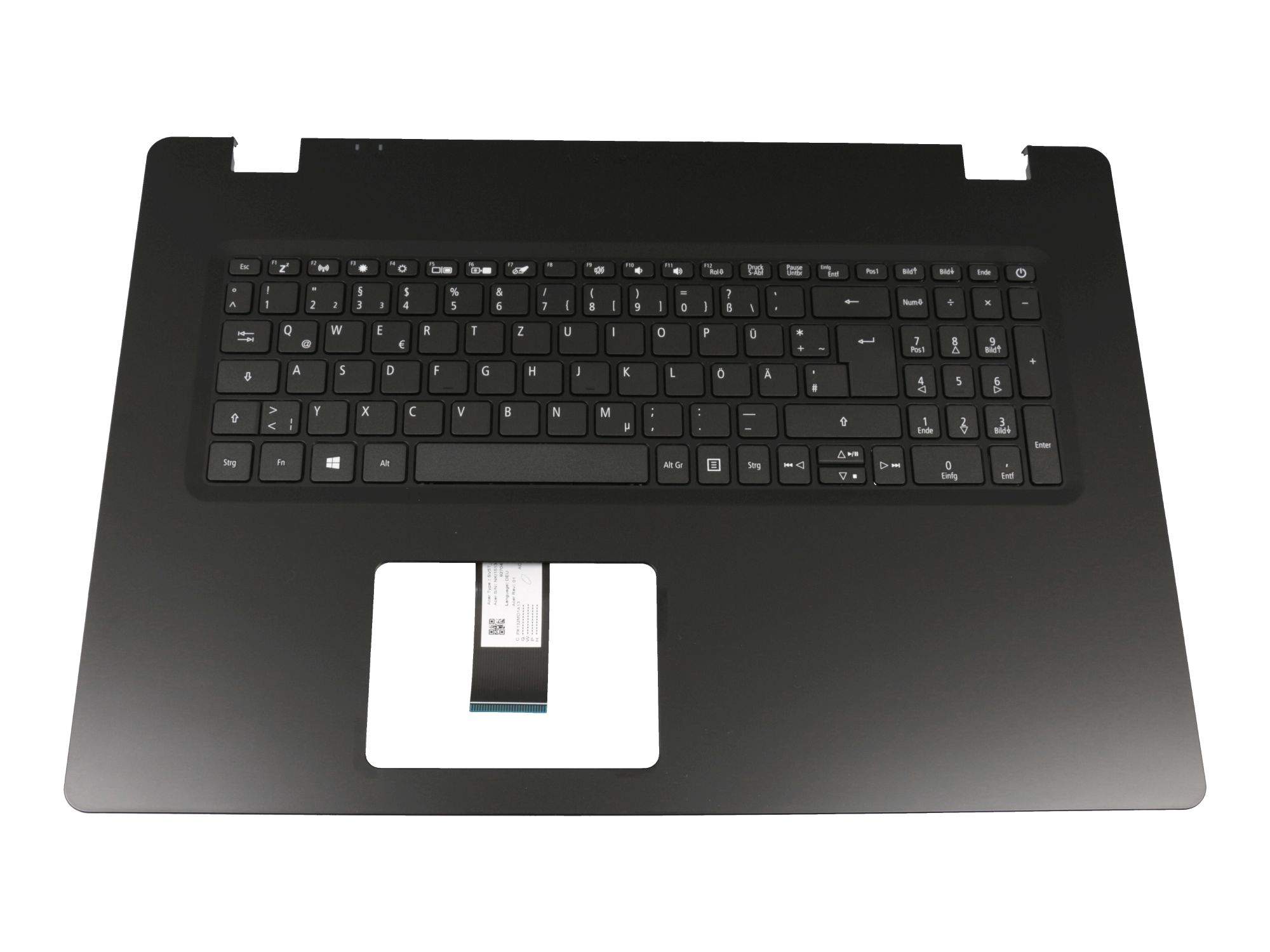 ACER Tastatur inkl. Topcase DE (deutsch) schwarz/schwarz Original für Acer Aspire 3 (A317-51) Serie