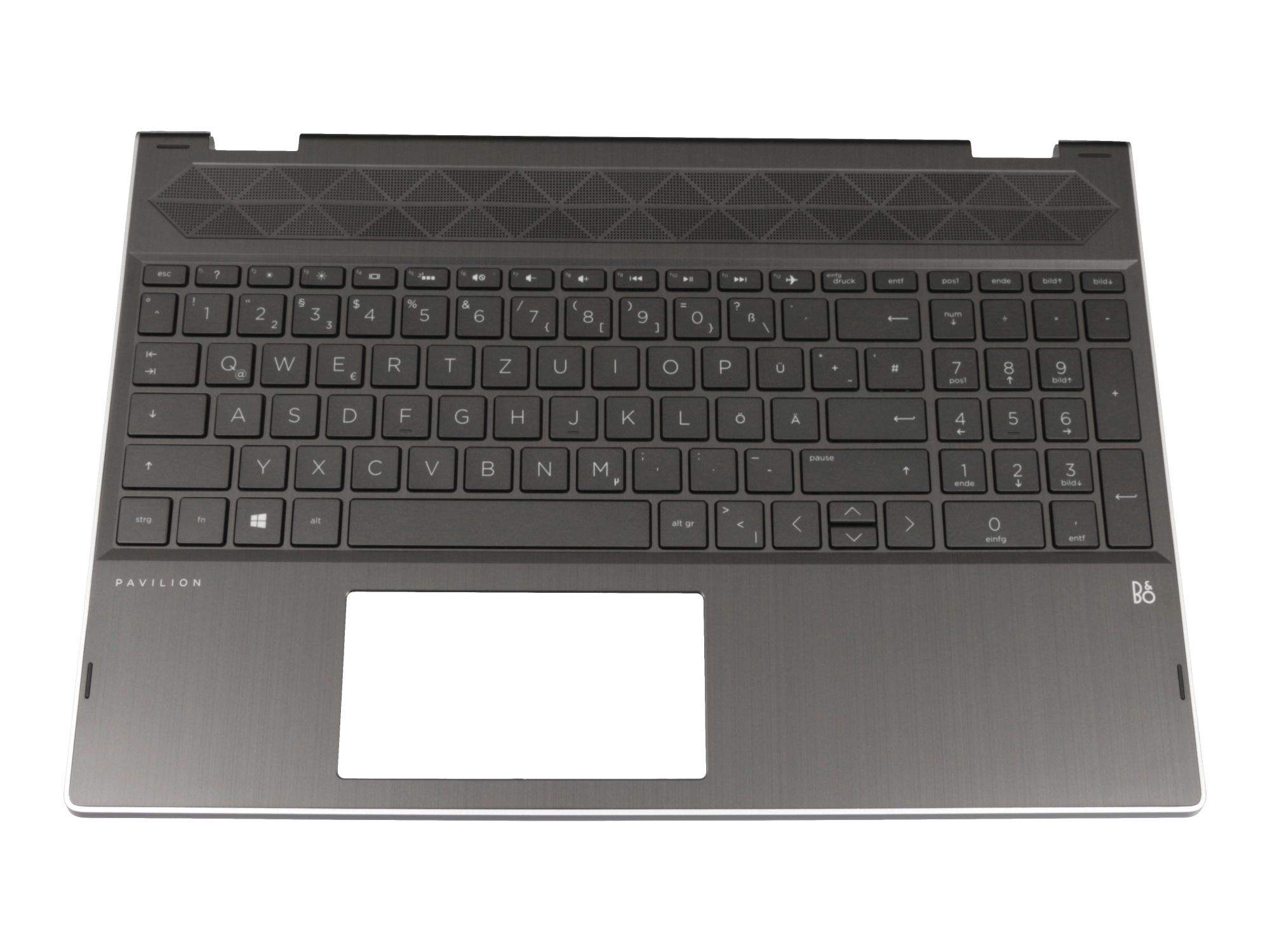 HP Tastatur inkl. Topcase DE (deutsch) schwarz/schwarz mit Backlight Original für HP Pavilion x360 1