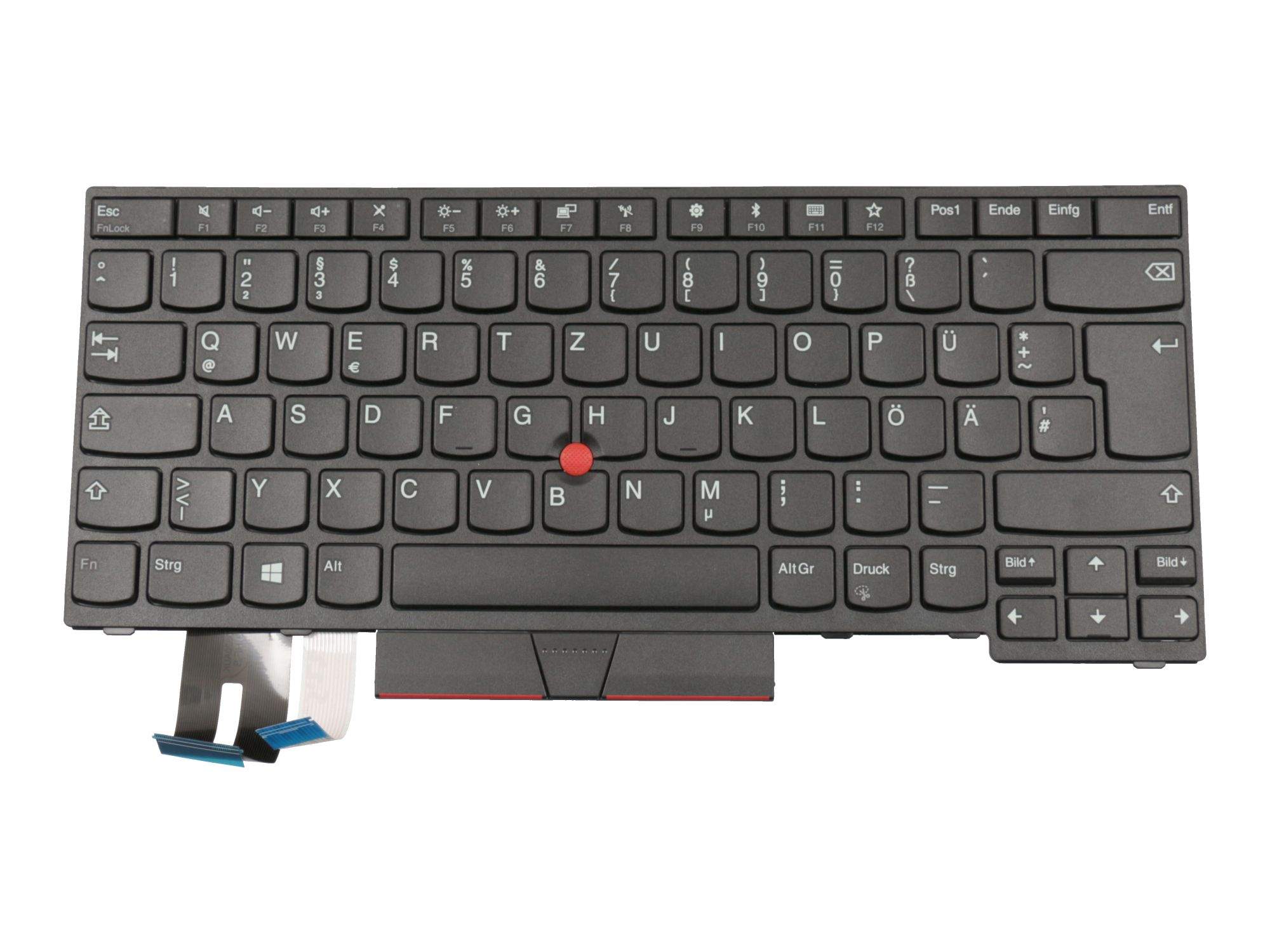 LENOVO Tastatur DE (deutsch) schwarz/schwarz mit Mouse-Stick Original für Lenovo ThinkPad E480 (20KQ