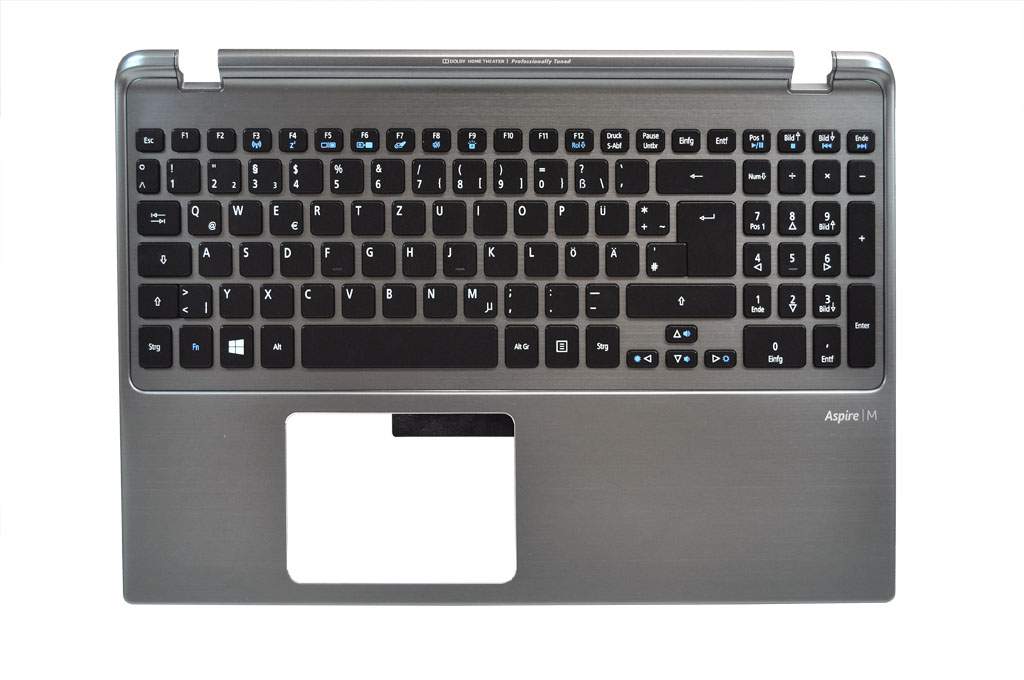 ACER Tastatur inkl. Topcase DE (deutsch) schwarz/silber mit Backlight Original für Acer Aspire M5-58