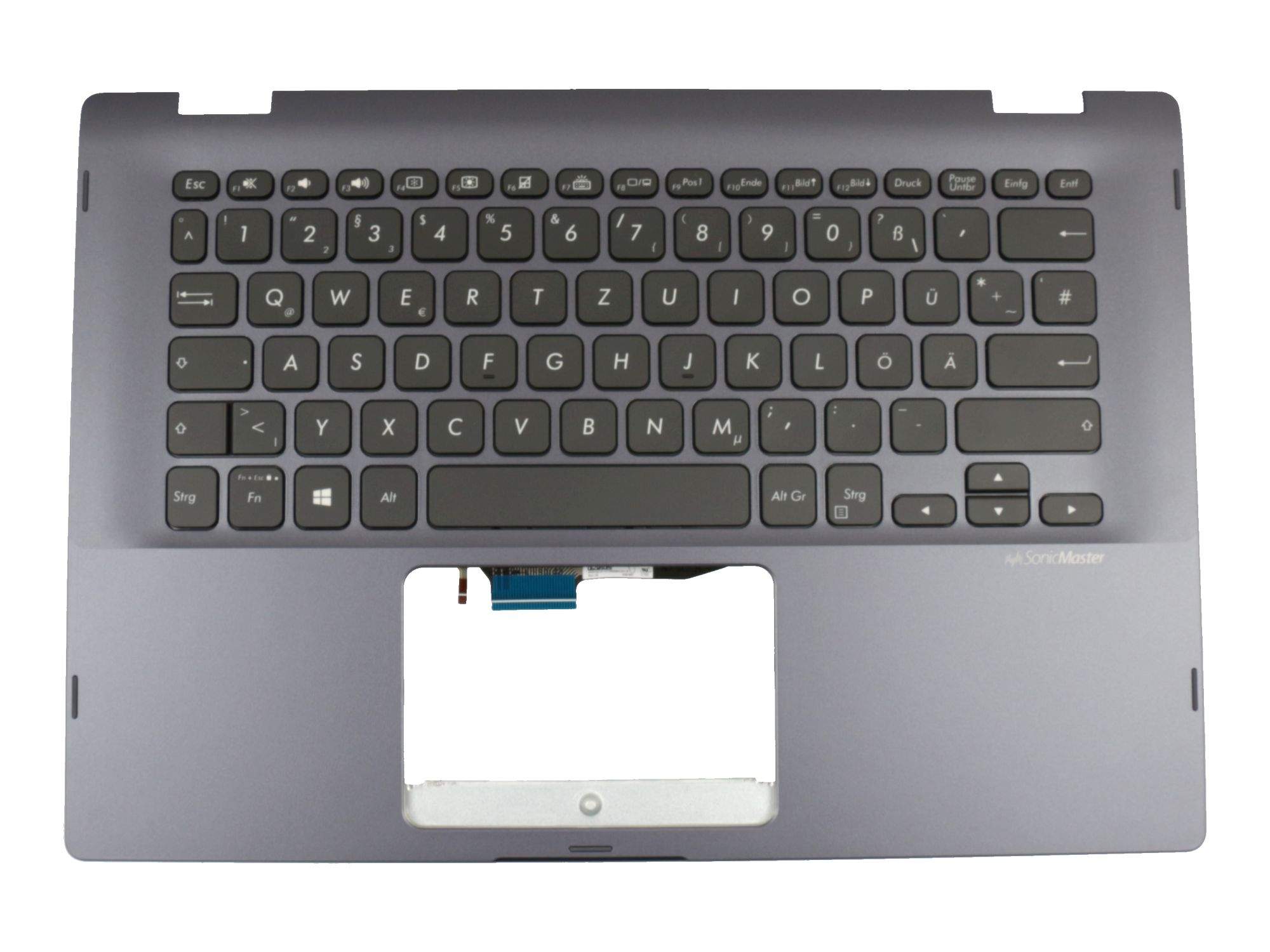 ASUS 90NB0N31-R31GE0 Tastatur inkl. Topcase DE (deutsch) schwarz/blau mit Backlight Original