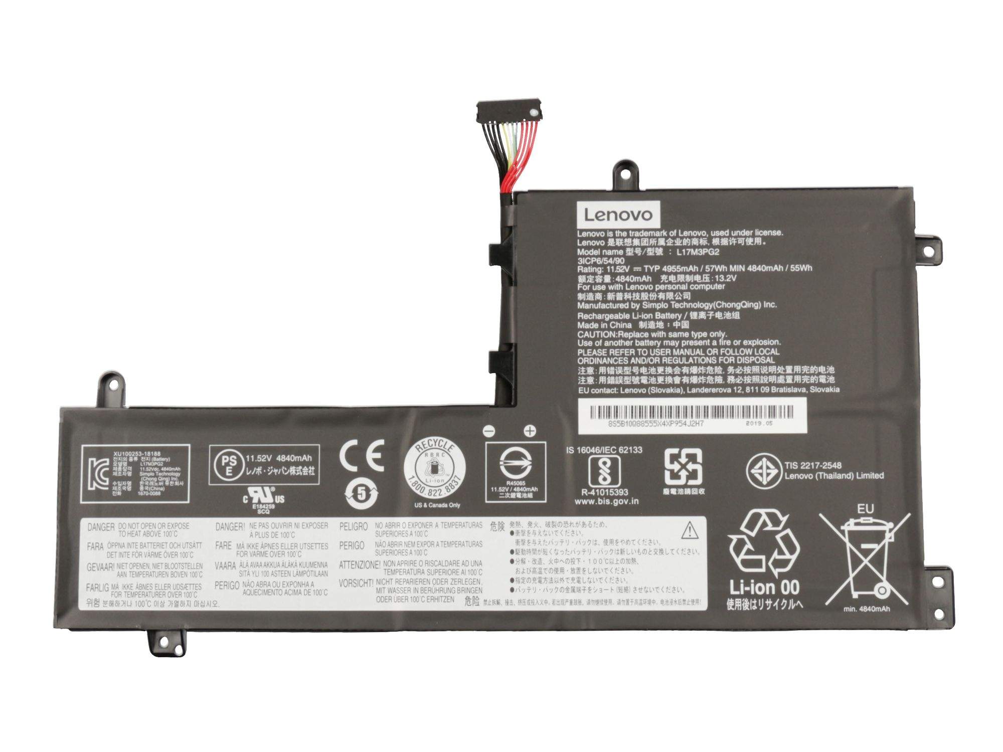 LENOVO 5B10W67380 Akku 57Wh Original