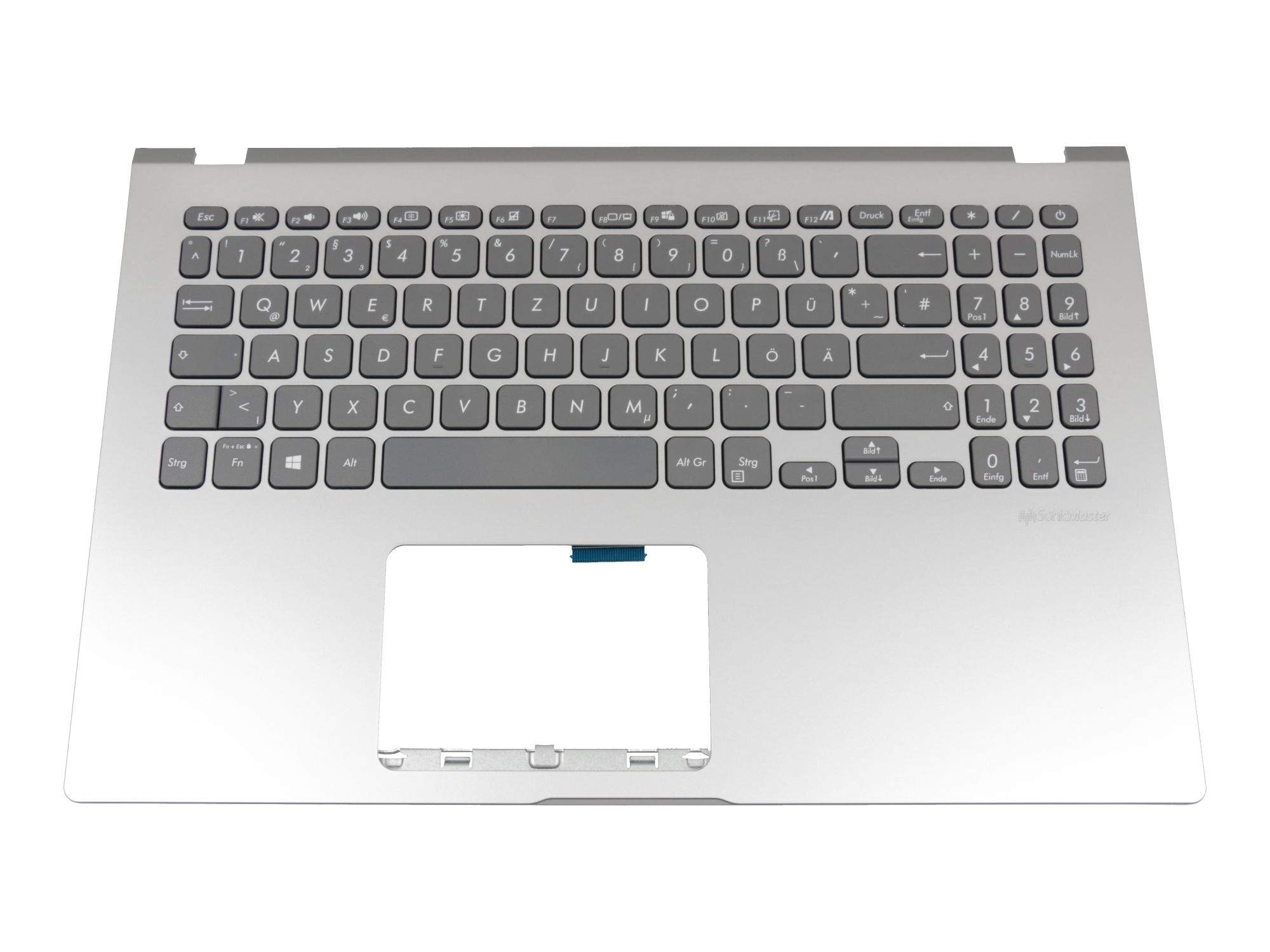 ASUS Tastatur inkl. Topcase DE (deutsch) grau/silber Original für Asus X509FB Serie