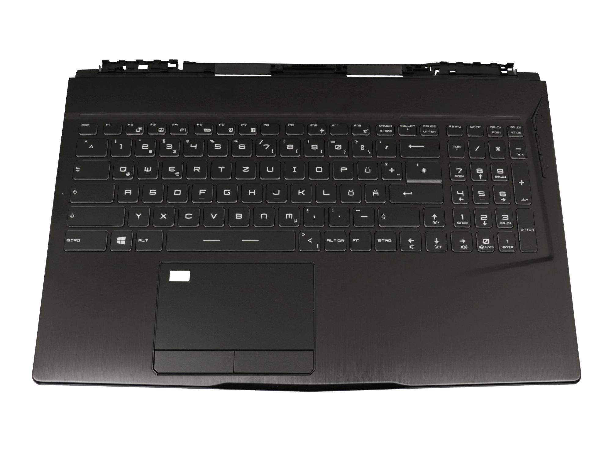 MSI Tastatur inkl. Topcase DE (deutsch) schwarz/schwarz mit Backlight Original für MSI WE63 8SI (MS-