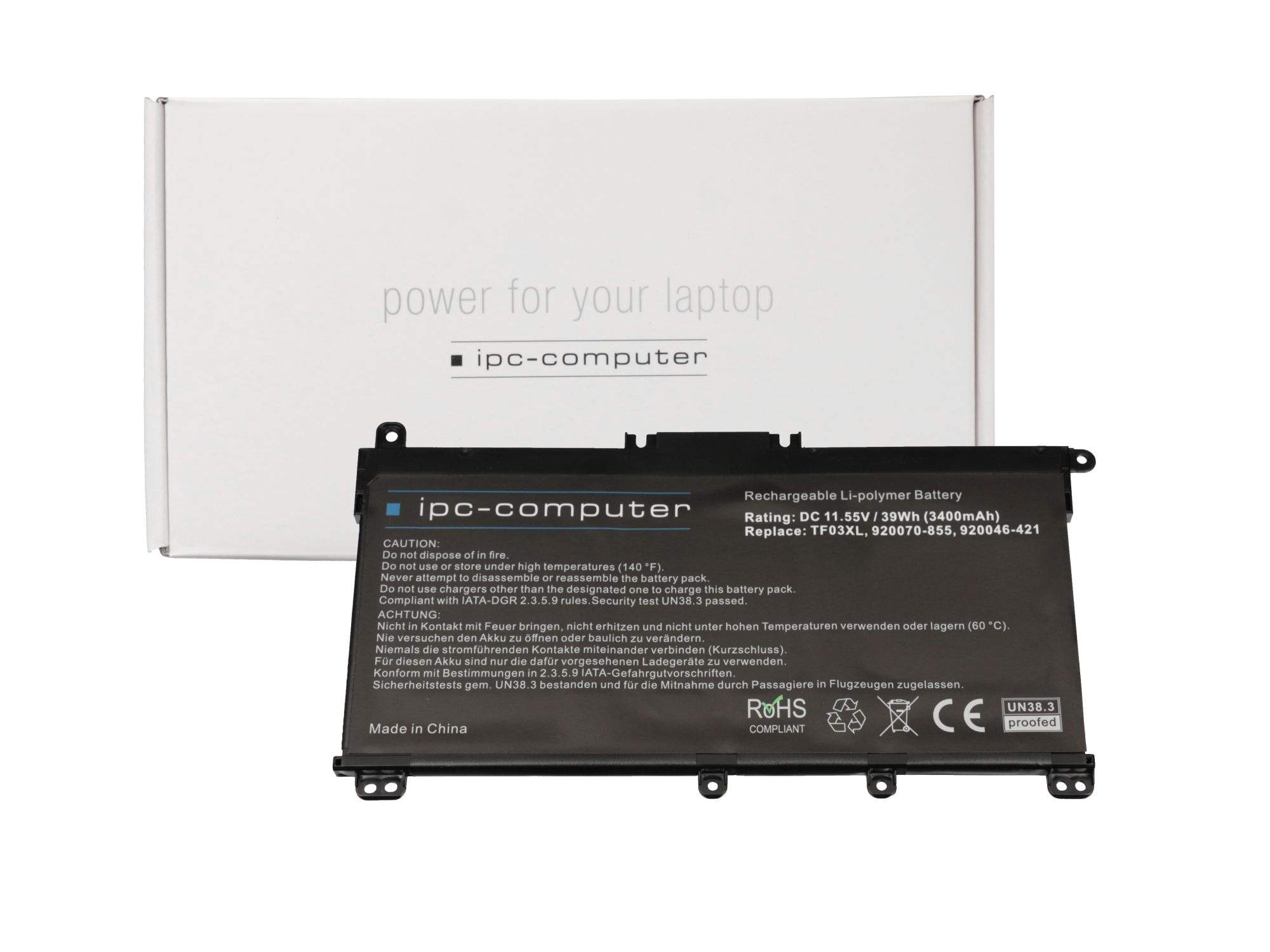 HP IPC-Computer Akku 39Wh für HP Pavilion x360 14-cd1000 Serie