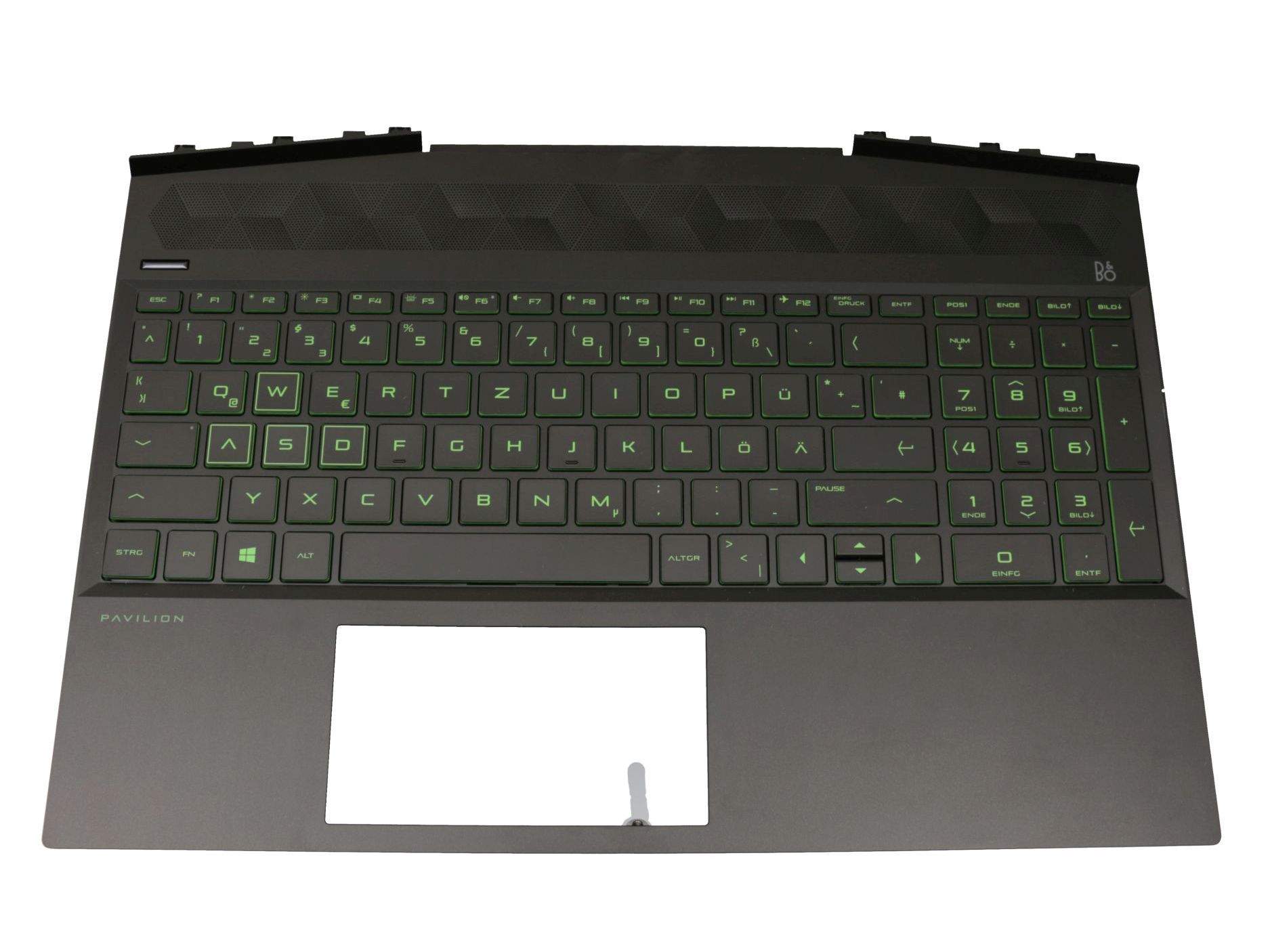 HP Tastatur inkl. Topcase DE (deutsch) schwarz/schwarz mit Backlight Original für HP Pavilion Gaming