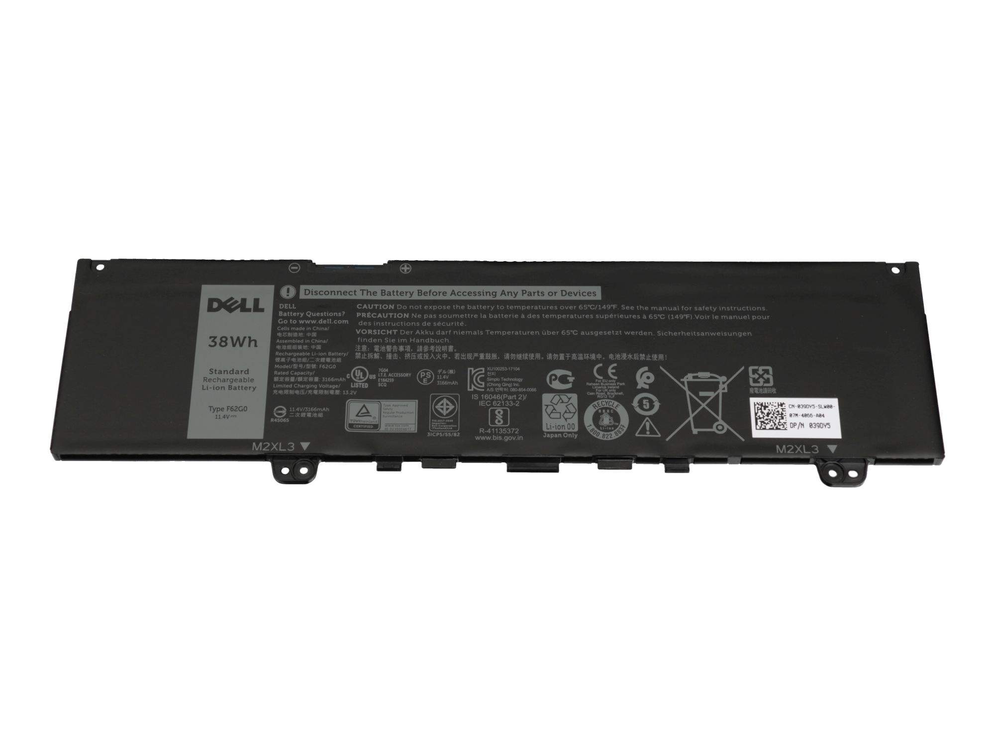 DELL Battery 38WHR 3 Cell Lithium