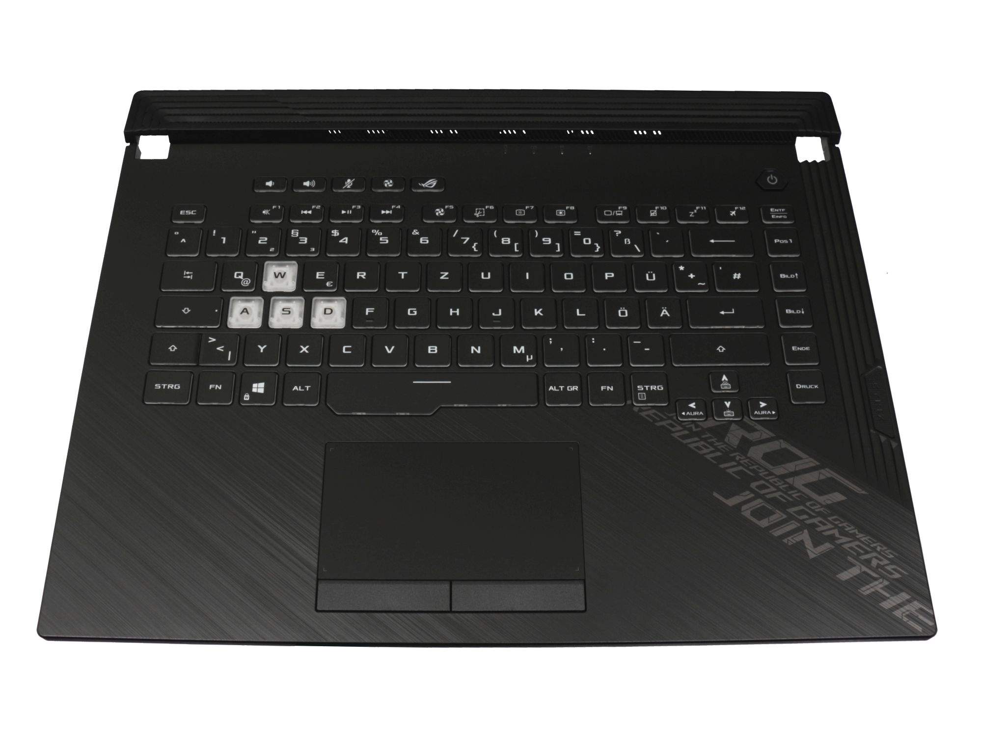 ASUS Tastatur inkl. Topcase DE (deutsch) schwarz/schwarz mit Backlight Original für Asus ROG Strix G