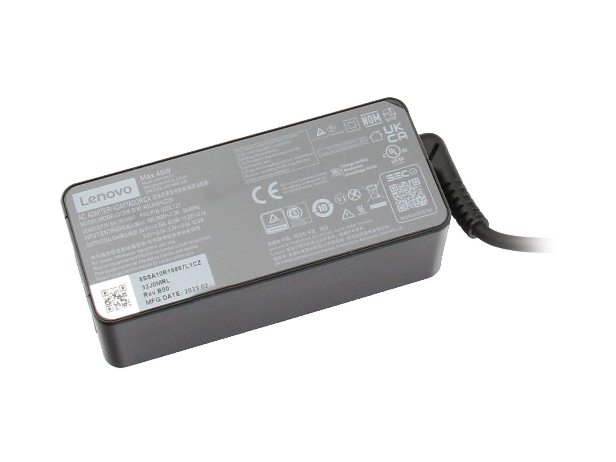 LENOVO Netzteil USB-C 45 Watt - Original für Lenovo Ducati 5 Laptop (82ES) Serie