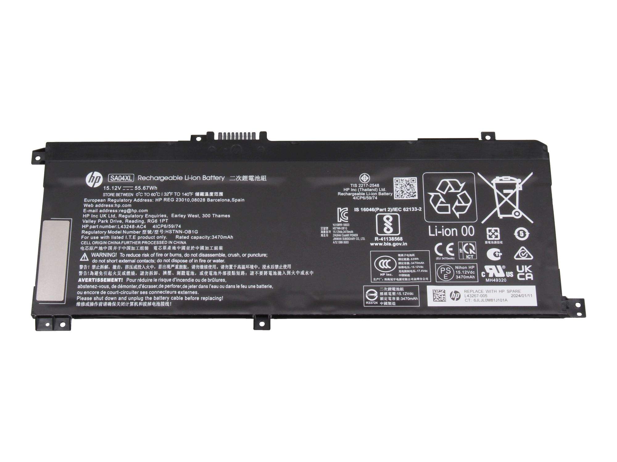 HP LA3248-AC4 Akku 55,67Wh Original