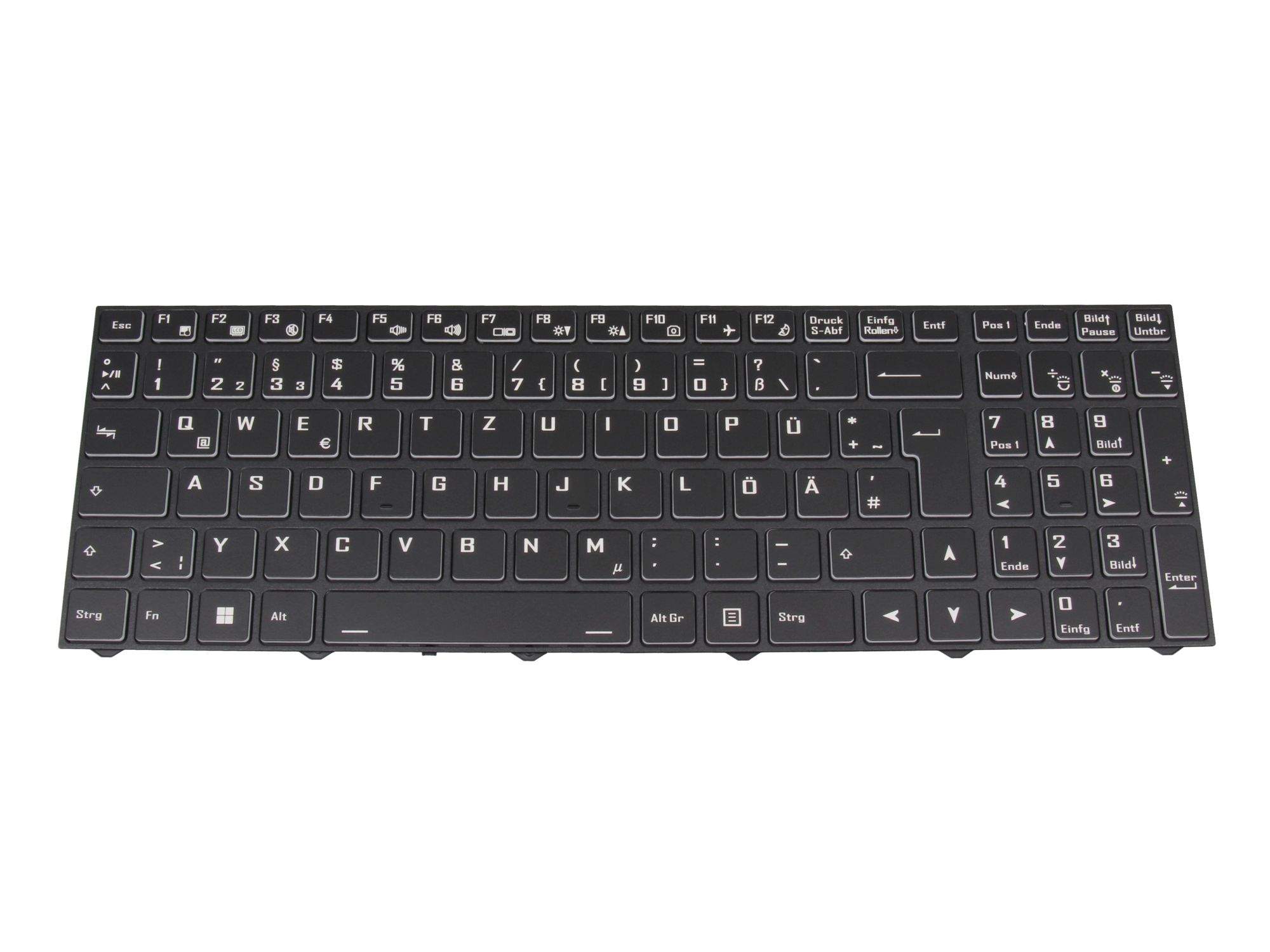 GAMING GURU Tastatur DE (deutsch) schwarz/weiß/schwarz matt mit Backlight für Gaming Guru Venus Pro