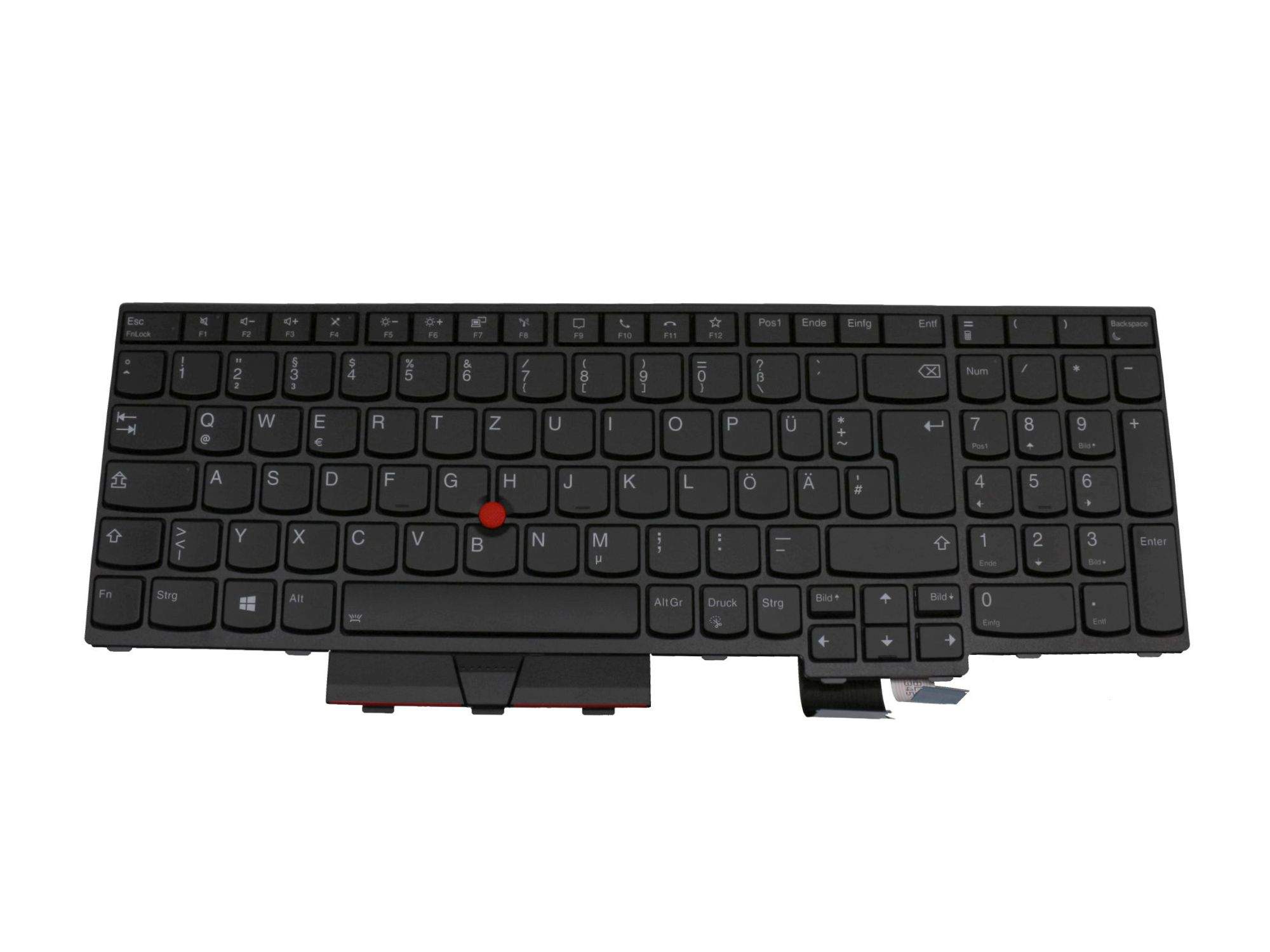 LENOVO Tastatur DE (deutsch) schwarz/schwarz mit Backlight und Mouse-Stick für Lenovo ThinkPad P15 G