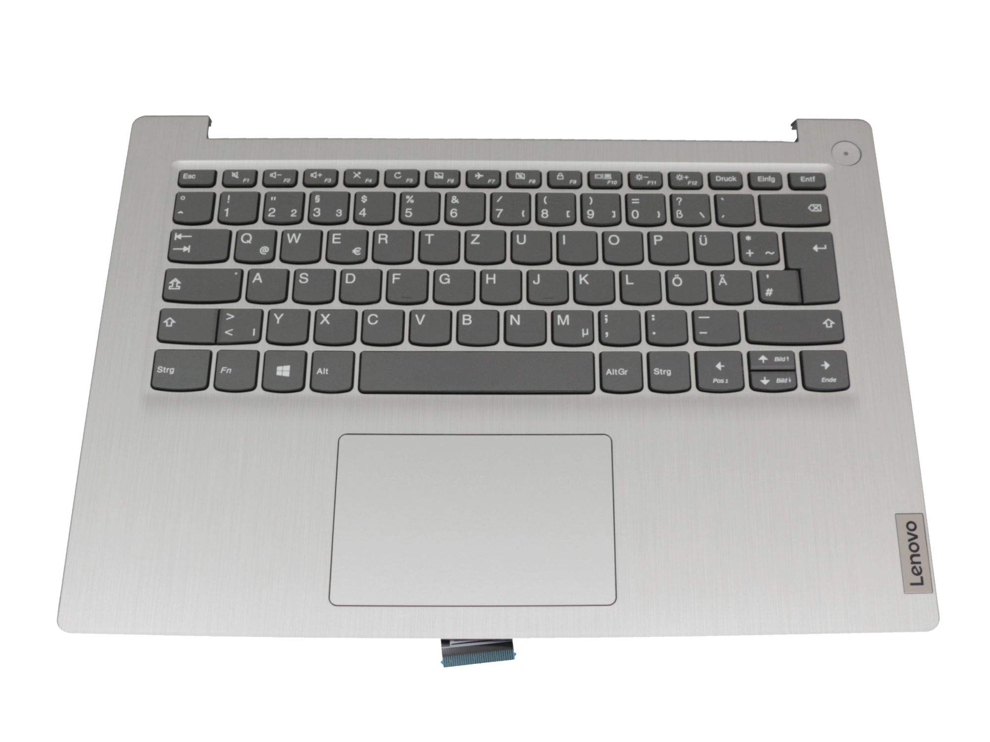 LENOVO Tastatur inkl. Topcase DE (deutsch) grau/silber Original für Lenovo IdeaPad 3 14ARE05 (81W3)