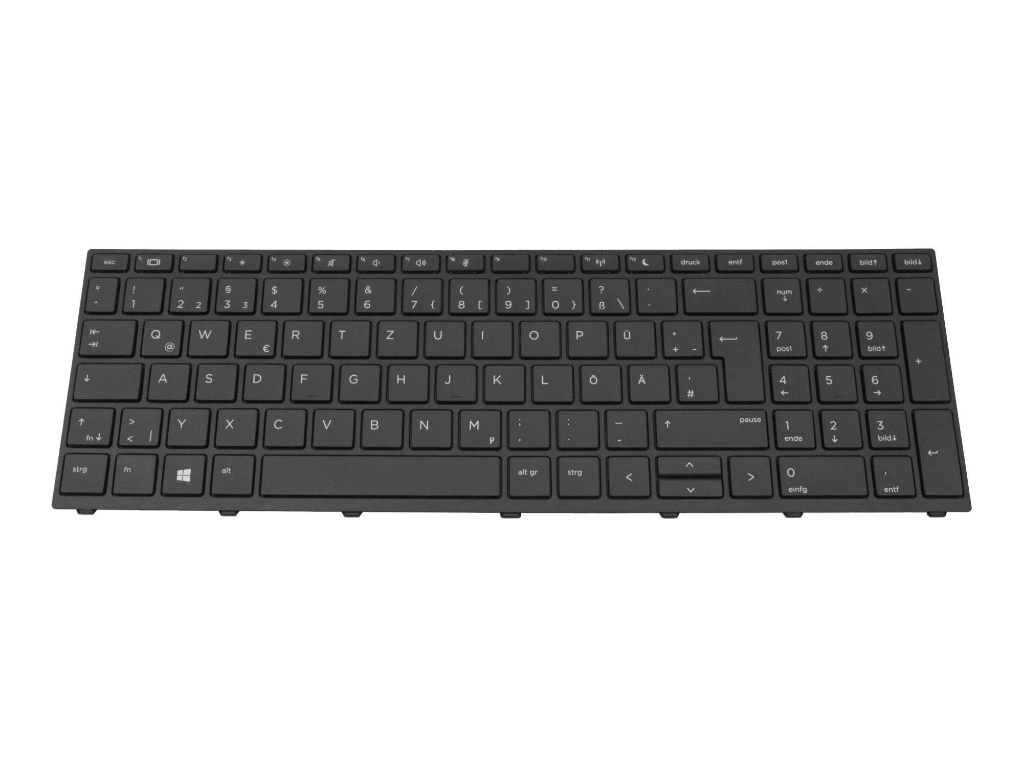 HP Tastatur DE (deutsch) schwarz/schwarz mit Numpad Original für HP ProBook 470 G5 Serie