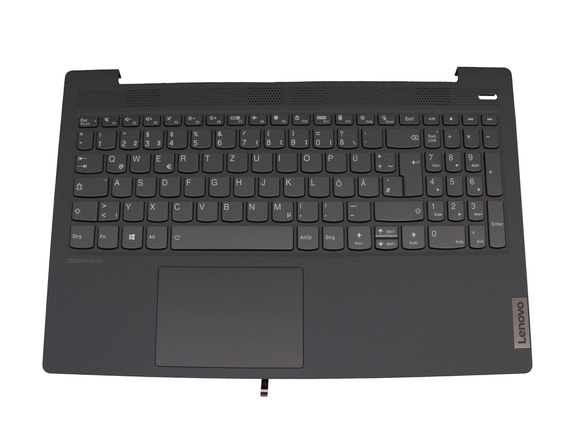 LENOVO Tastatur inkl. Topcase DE (deutsch) schwarz/grau mit Backlight für Lenovo IdeaPad 5-15IIL05 (