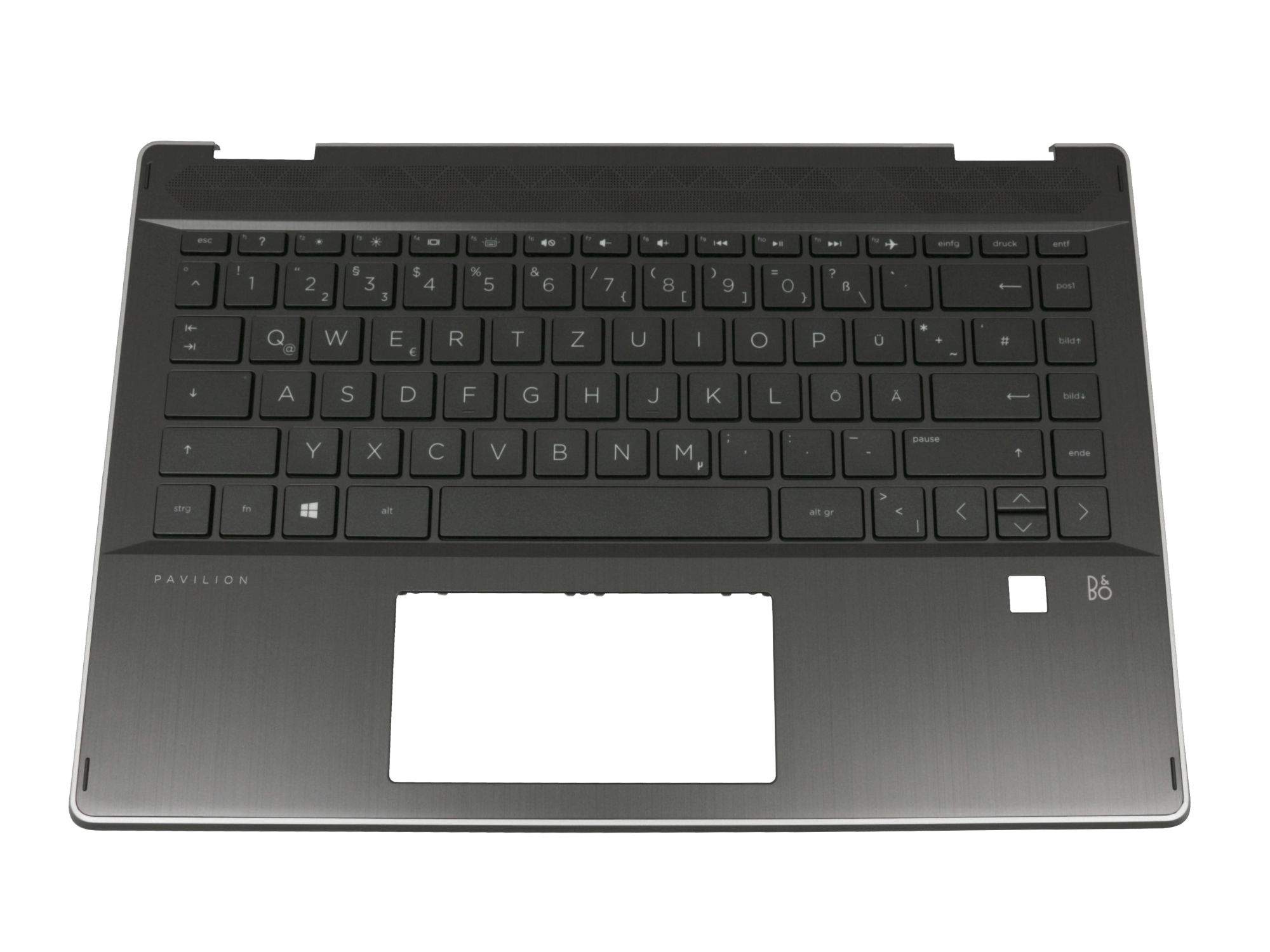 HP Tastatur inkl. Topcase DE (deutsch) schwarz/schwarz mit Backlight für HP Pavilion x360 14-dh1000