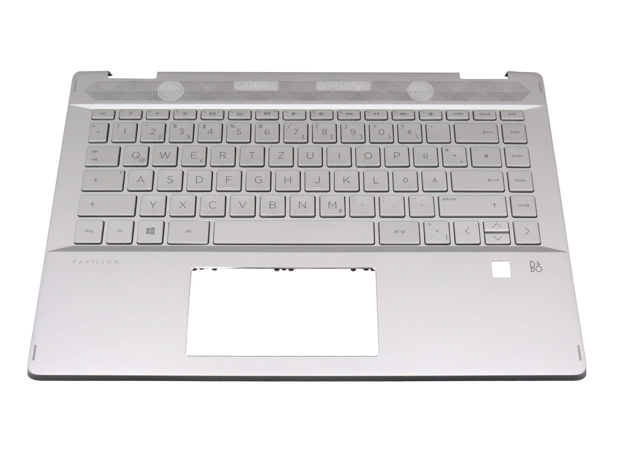 HP Tastatur inkl. Topcase DE (deutsch) silber/silber mit Backlight für HP Pavilion x360 14-dh0000 Se