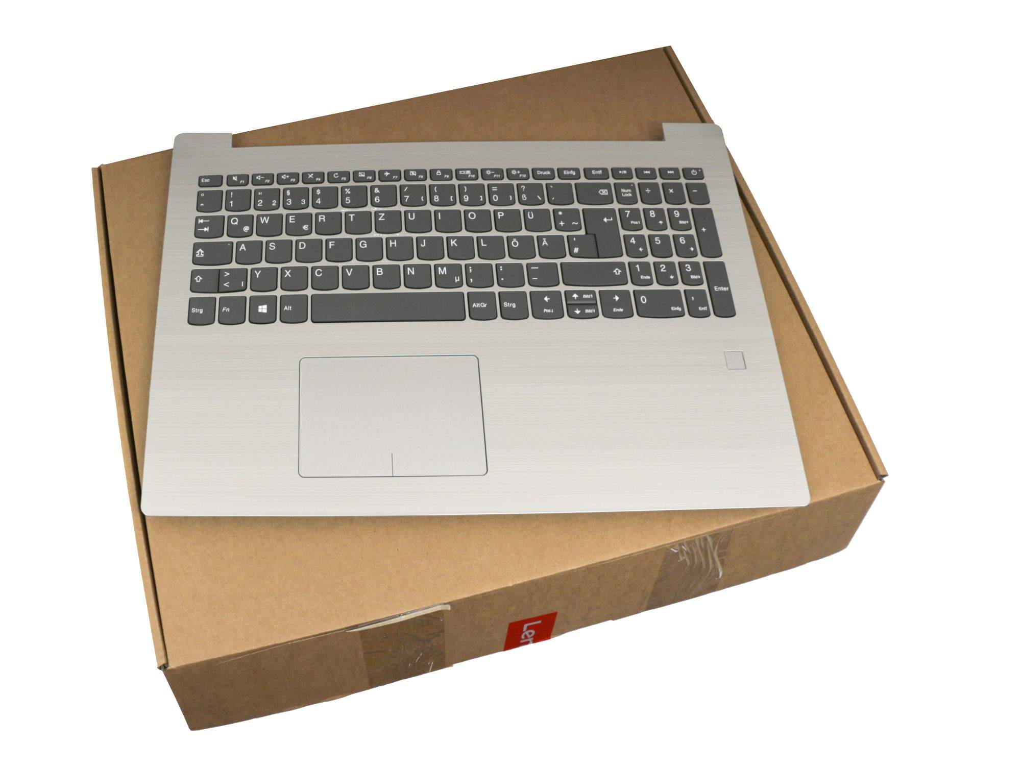 LENOVO Tastatur inkl. Topcase DE (deutsch) grau/silber (Fingerprint) für Lenovo IdeaPad 320-15IKBRN