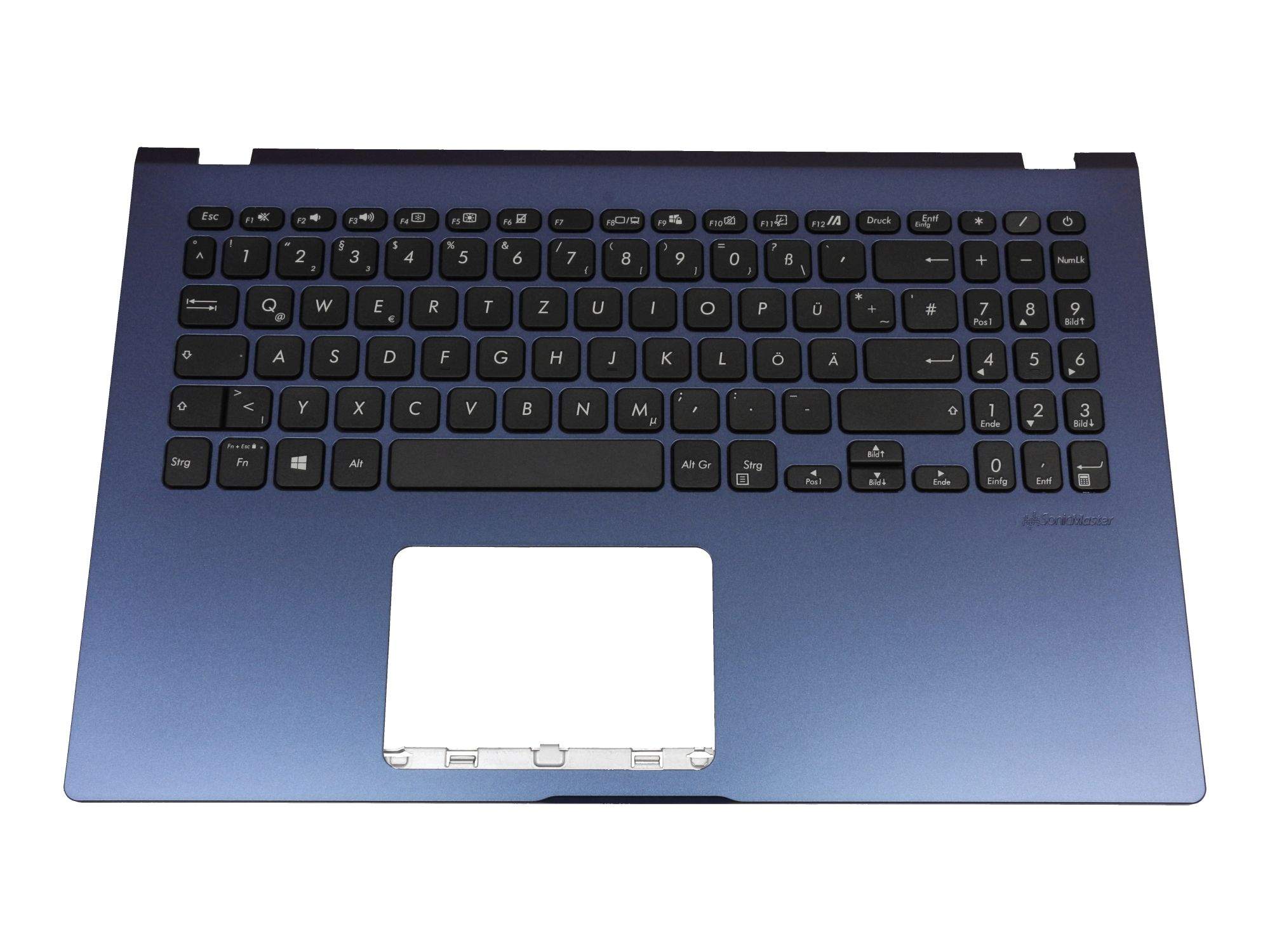 ASUS Tastatur inkl. Topcase DE (deutsch) schwarz/blau mit Backlight für Asus X509DA