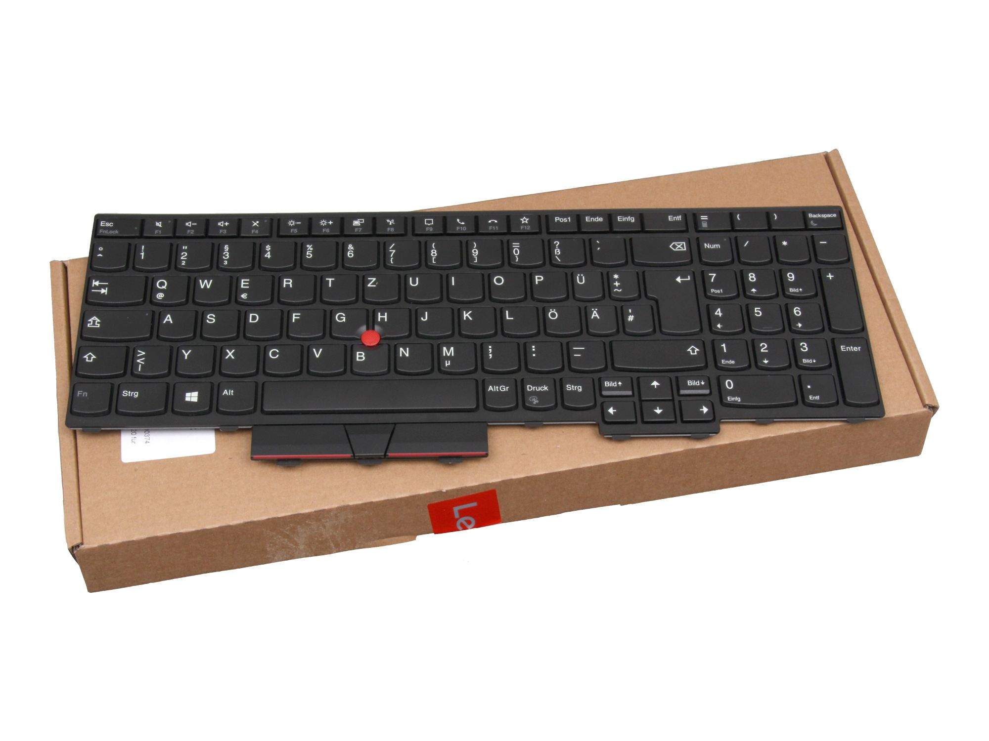 LENOVO Tastatur DE (deutsch) schwarz/schwarz mit Mouse-Stick für Lenovo ThinkPad L15 2nd Gen (20X3/2