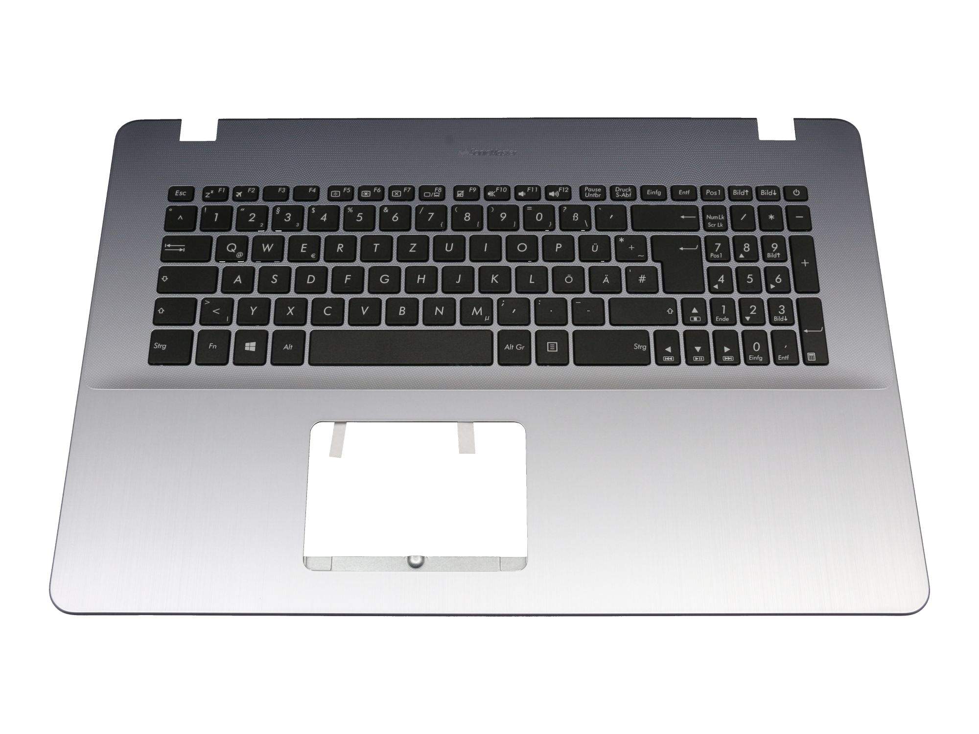 ASUS Tastatur inkl. Topcase DE (deutsch) schwarz/silber mit Backlight für Asus VivoBook 17 R702QA Se