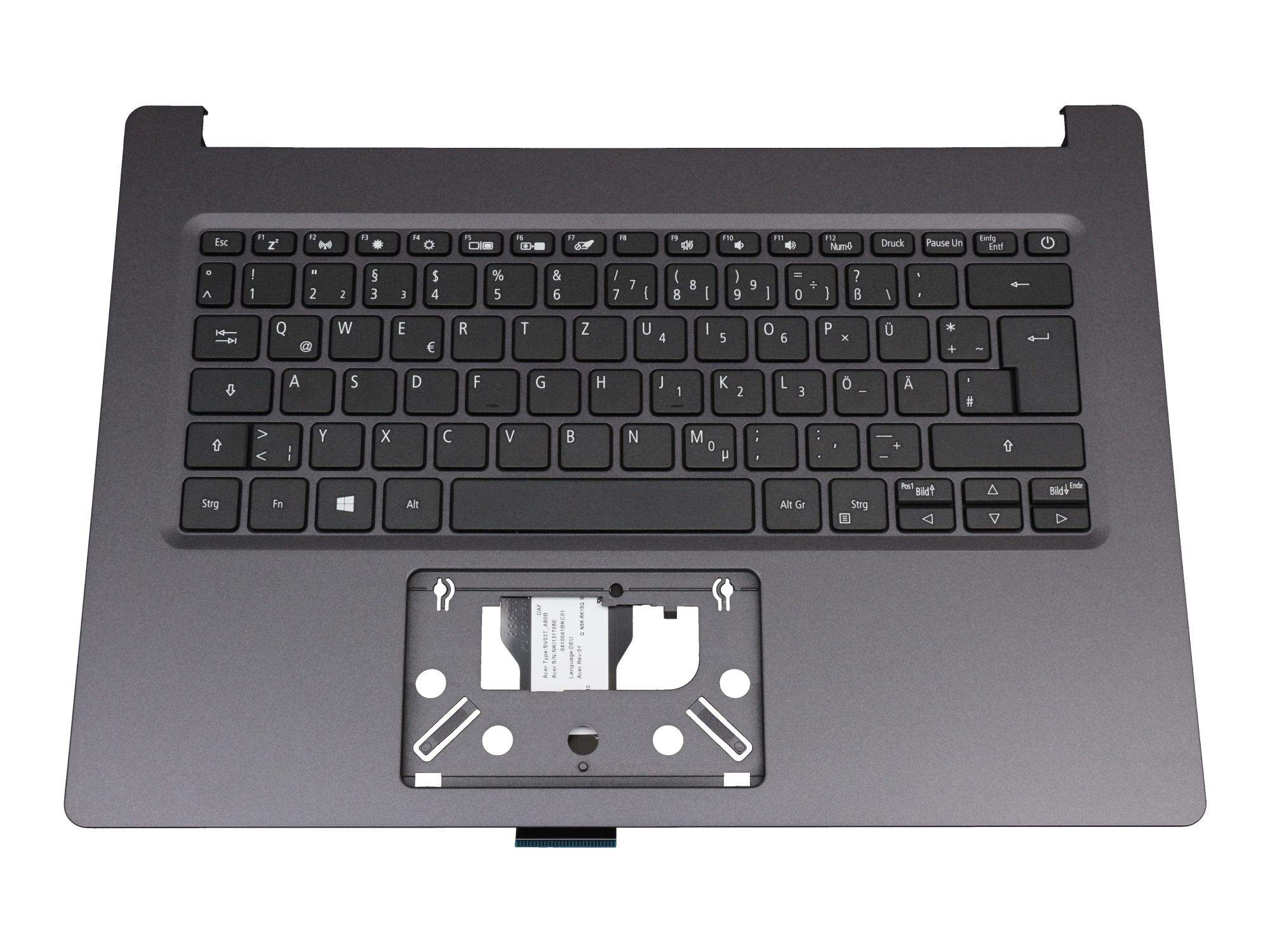 ACER Tastatur inkl. Topcase DE (deutsch) schwarz/schwarz für Acer Aspire 3 (A314-22) Serie