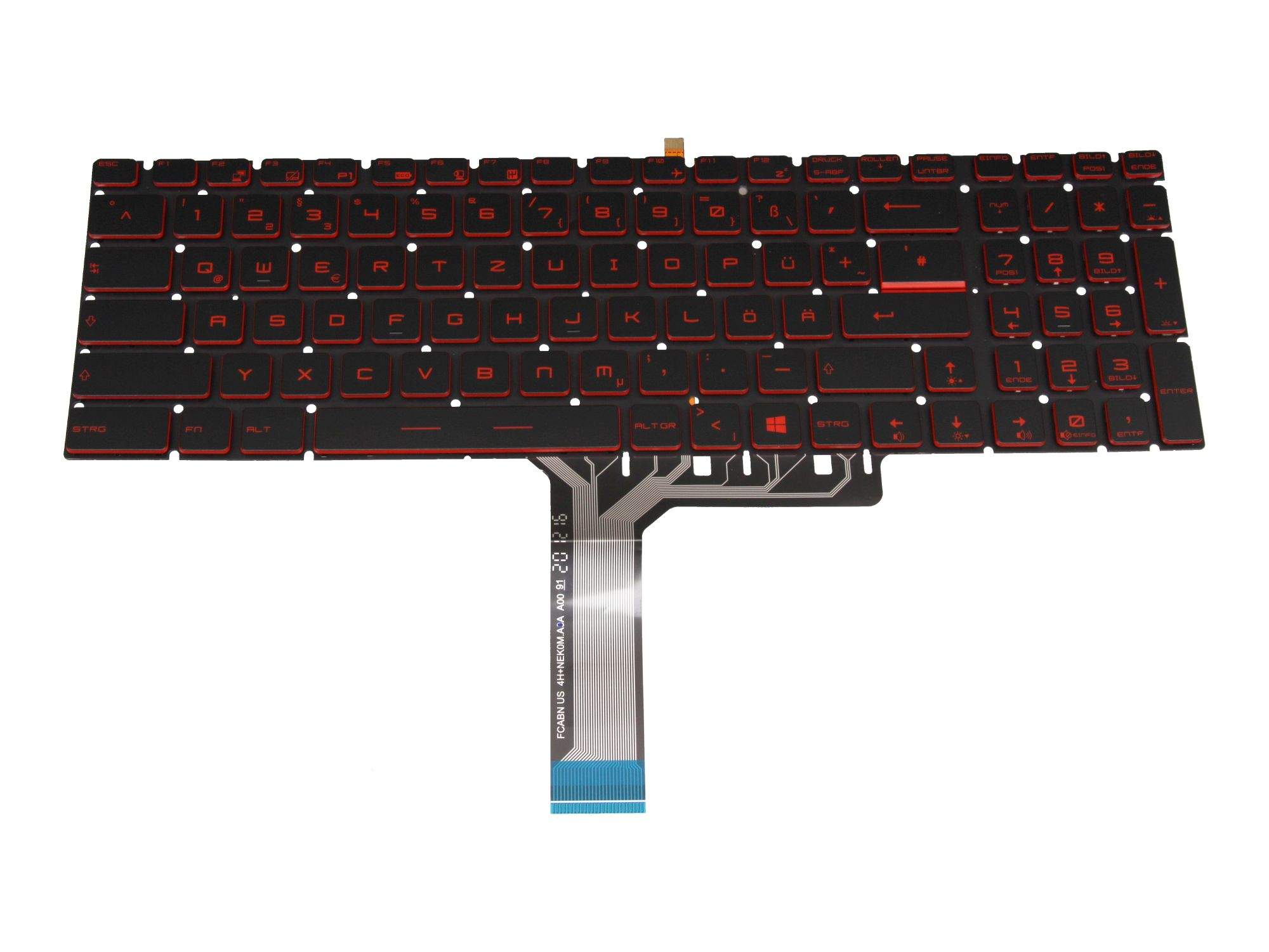 MSI Tastatur DE (deutsch) schwarz/schwarz für MSI GF75 Thin 9SC-072NL