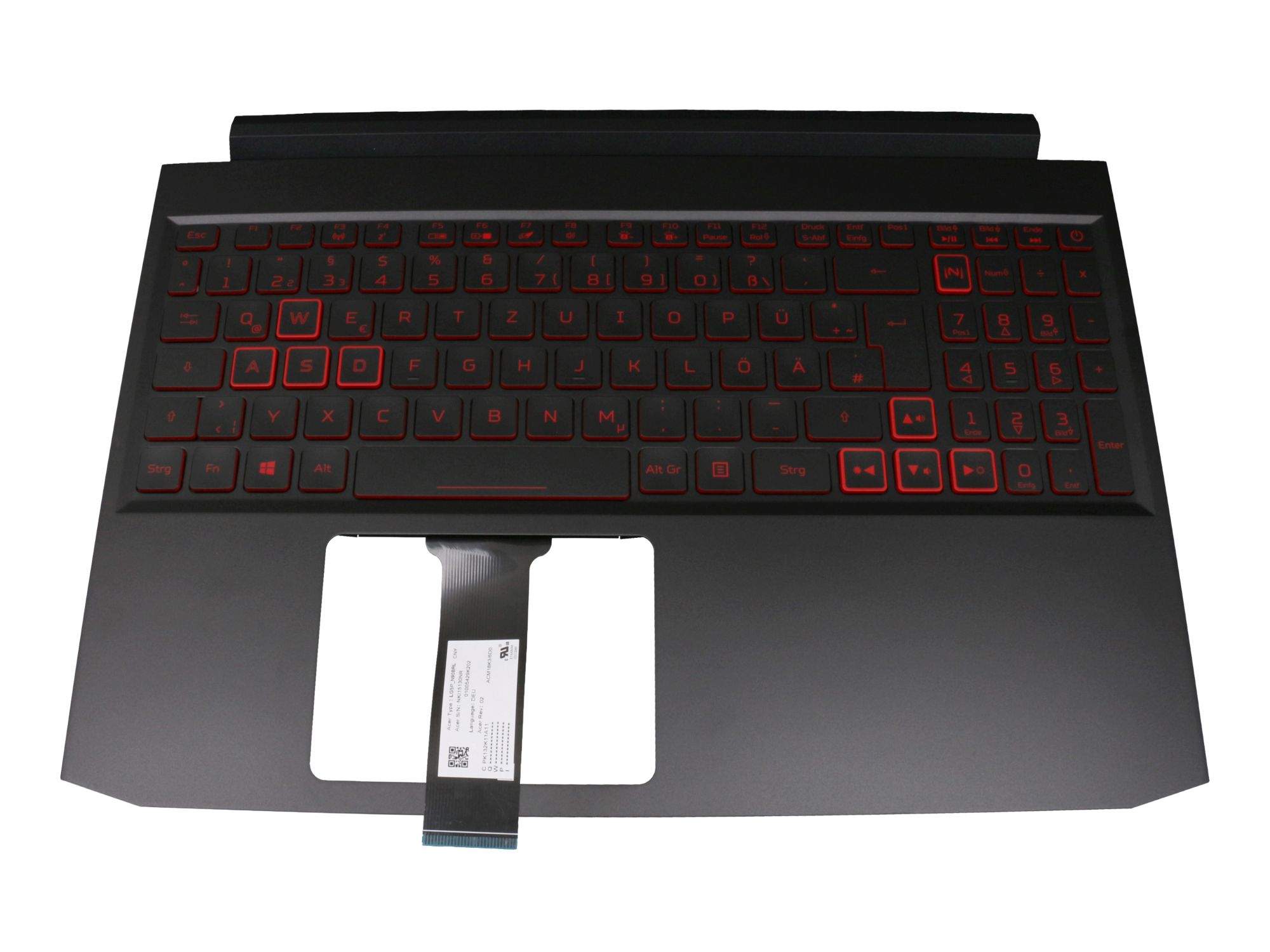 ACER Tastatur inkl. Topcase DE (deutsch) schwarz/schwarz mit Backlight für Acer Aspire Nitro 7 (AN71